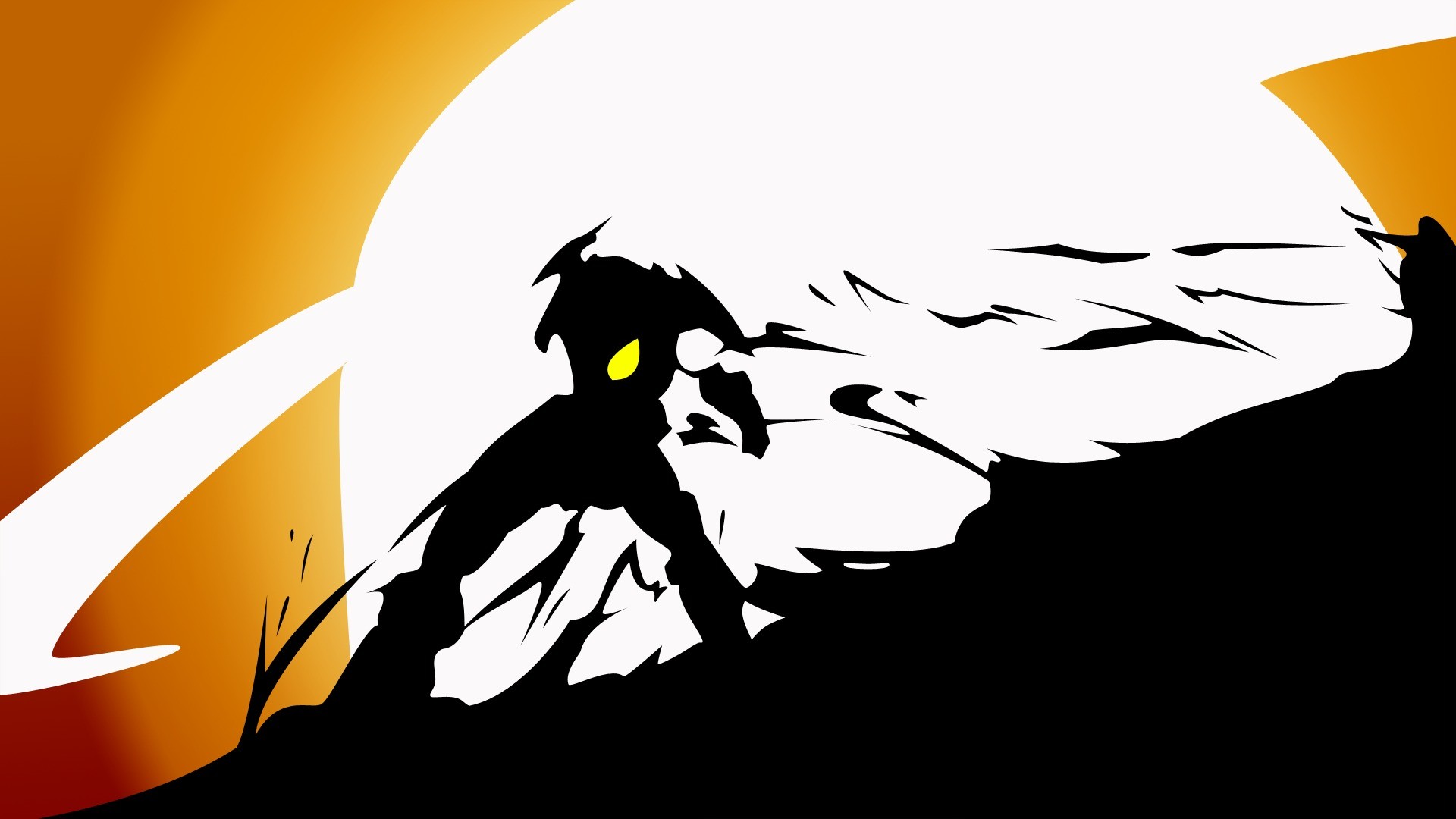 Gurren Lagann, Silhouette, Arancione, Full HD, sfondo desktop