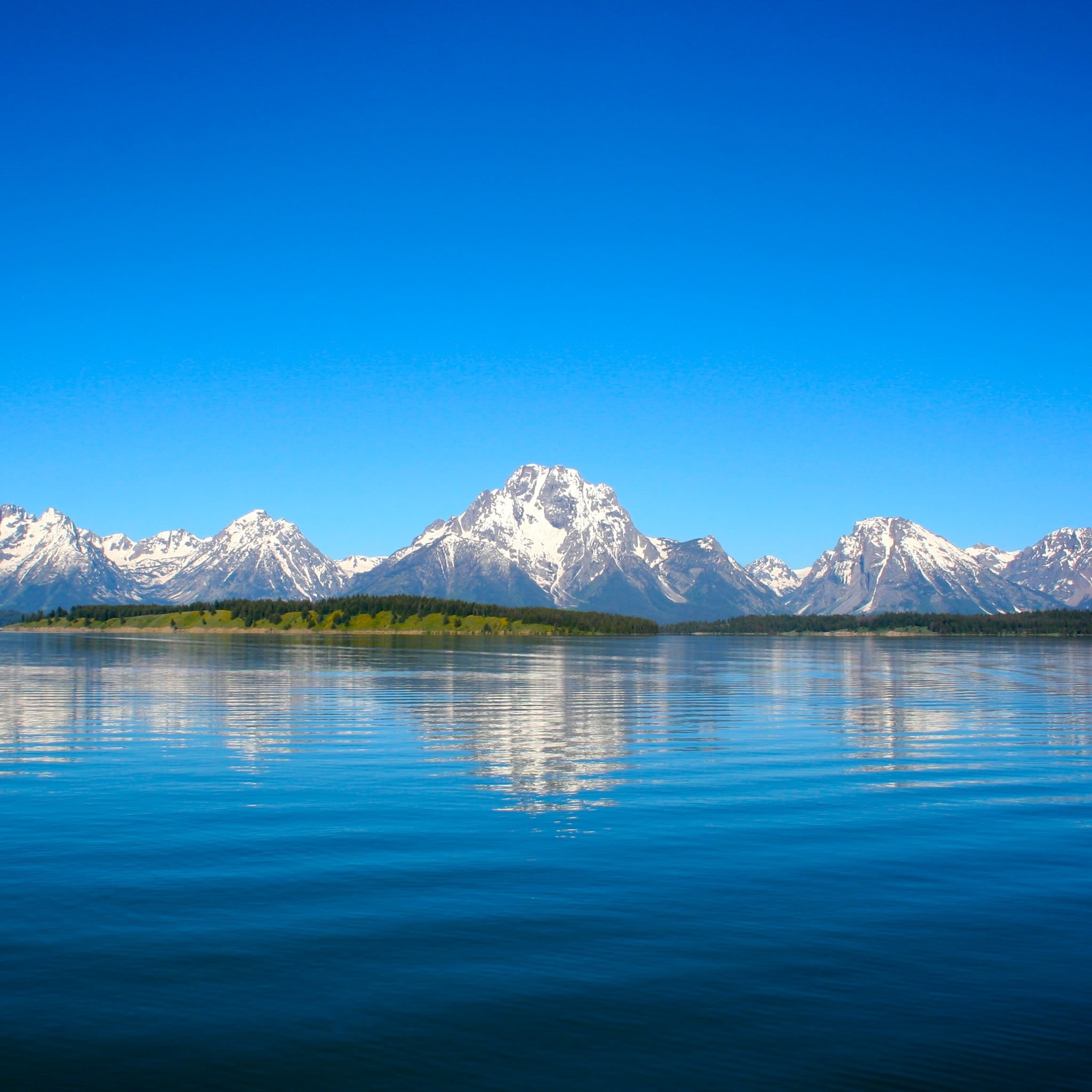 Grand Teton, Montagne, Lago, Riflesso, Full HD, schermata di blocco iPad