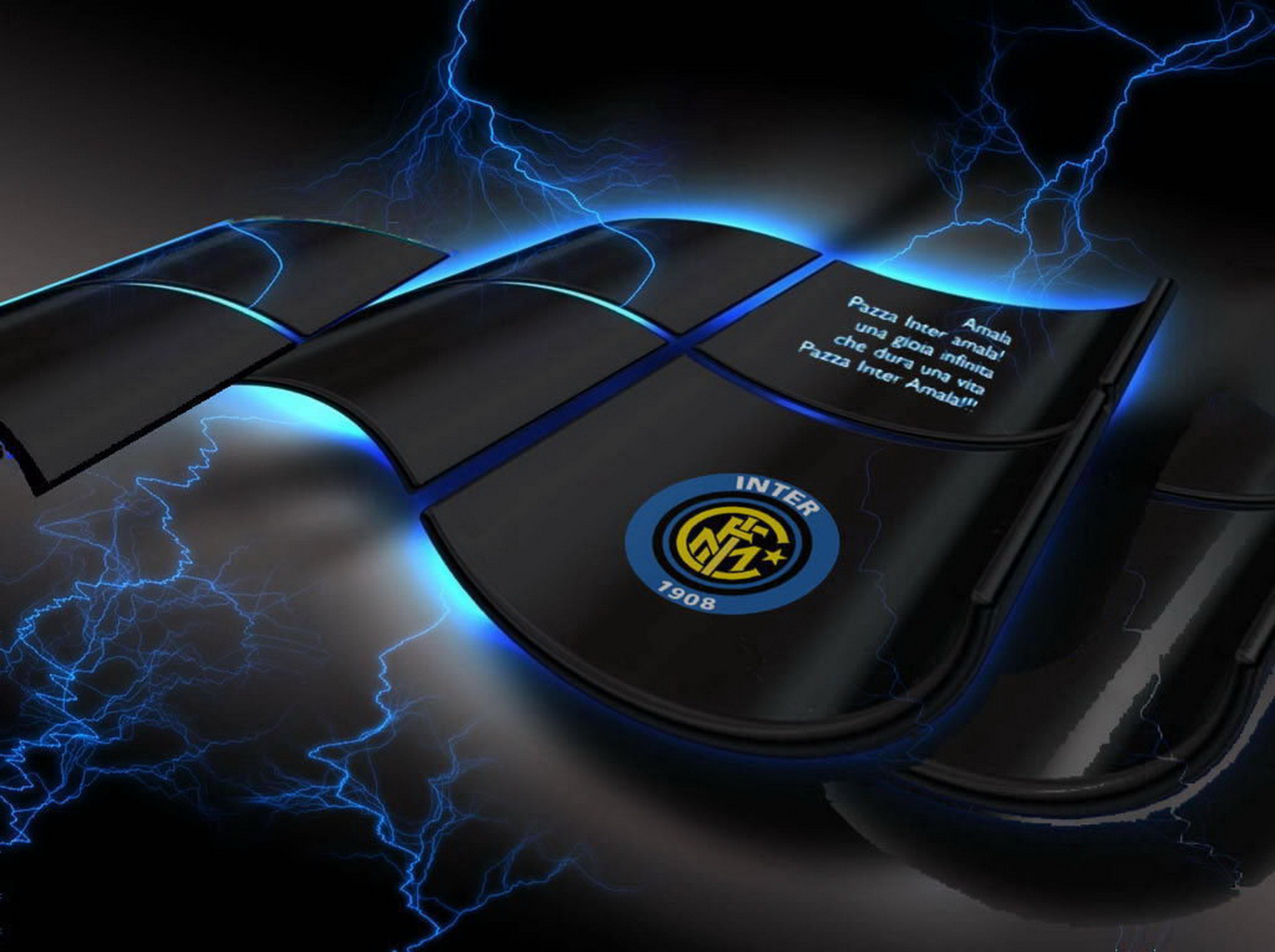 Inter, Stemma 1908, Fulmini, Arte 3D, Full HD, schermata di blocco iPad