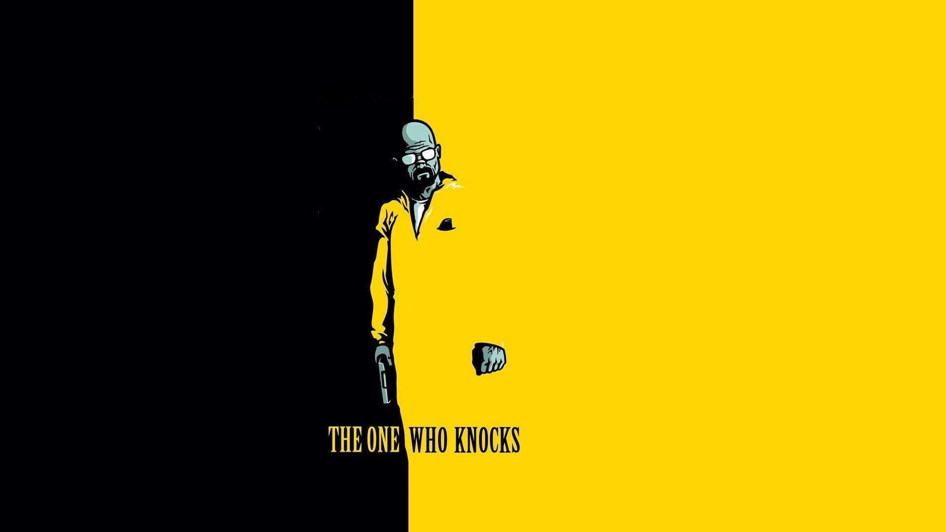Walter White, The One Who Knocks, Breaking Bad, Giallo, Minimalista, sfondo Windows 11