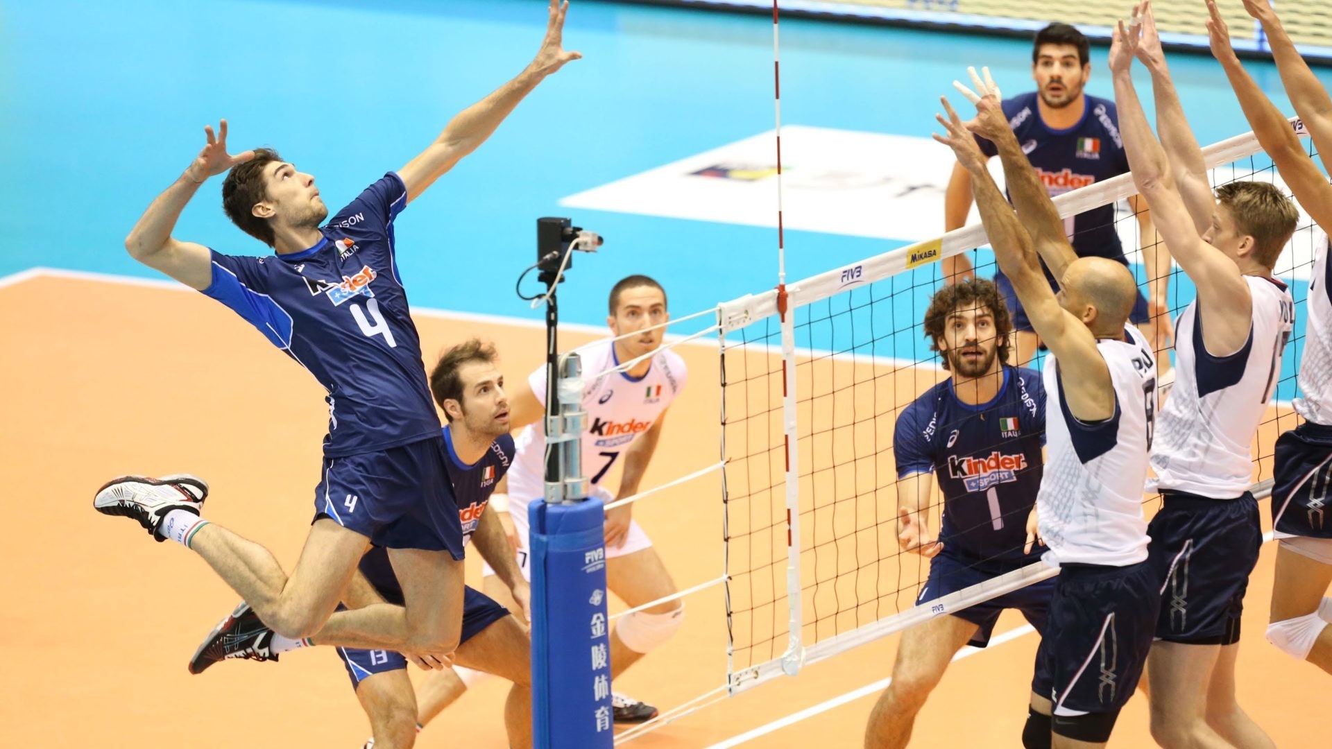 Pallavolo, Italia, Schiacciata, Muro, Partita, Full HD 1080p, sfondo desktop