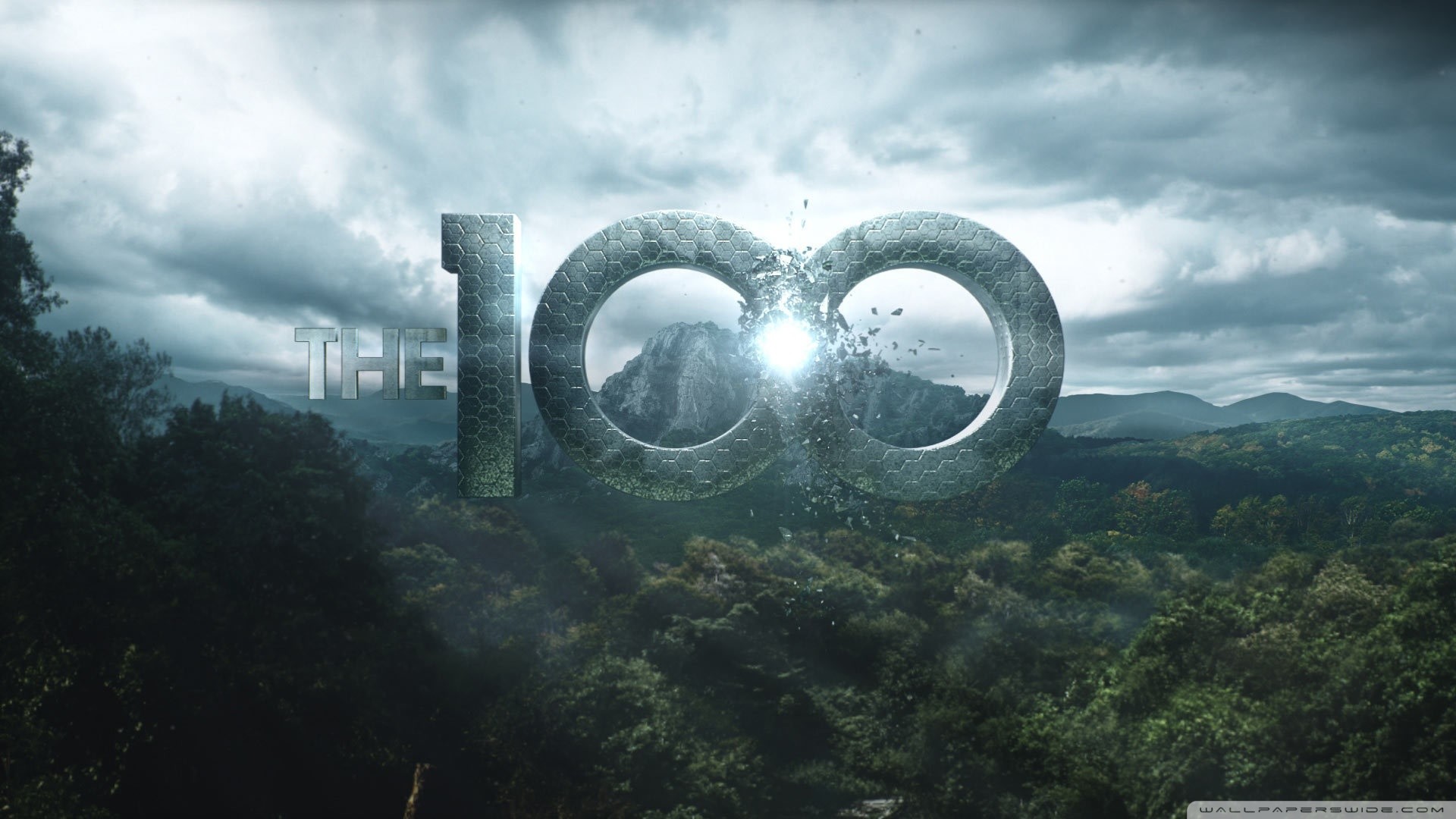 The 100, Logo, Foresta, Cielo nuvoloso, Full HD, wallpaper per computer