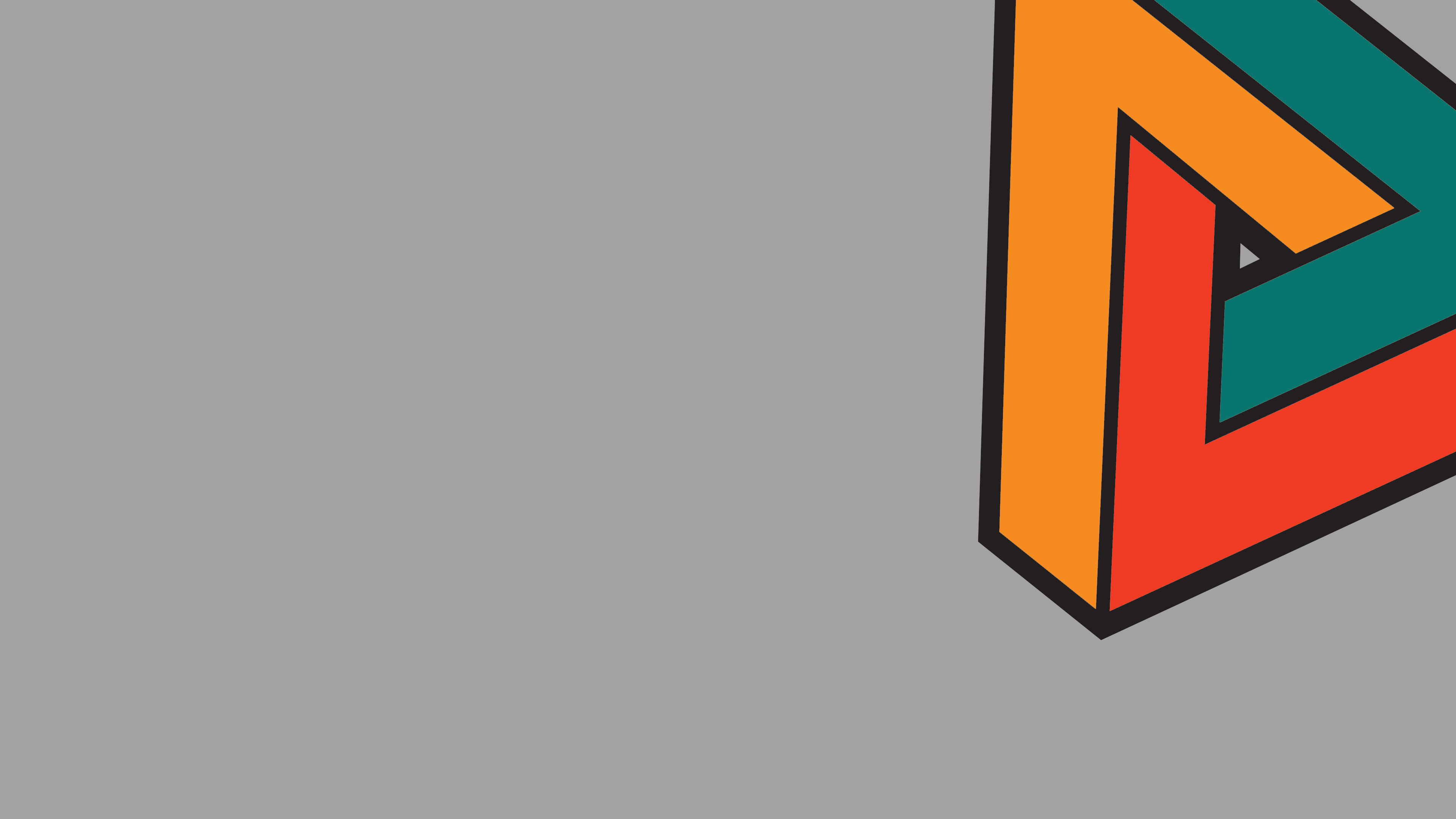 Triangolo di Penrose, Illusione ottica, Grigio, Geometrico, 3840x2160, sfondo per PC