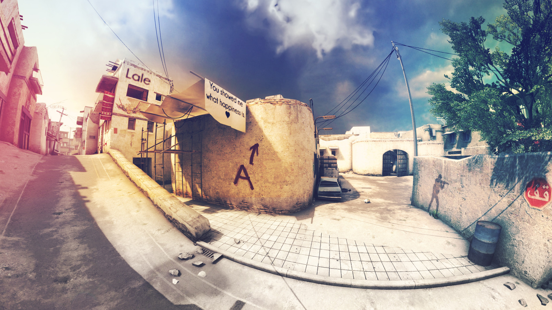 CS:GO, Dust II, Mappa, Grandangolo, Full HD, sfondo per PC