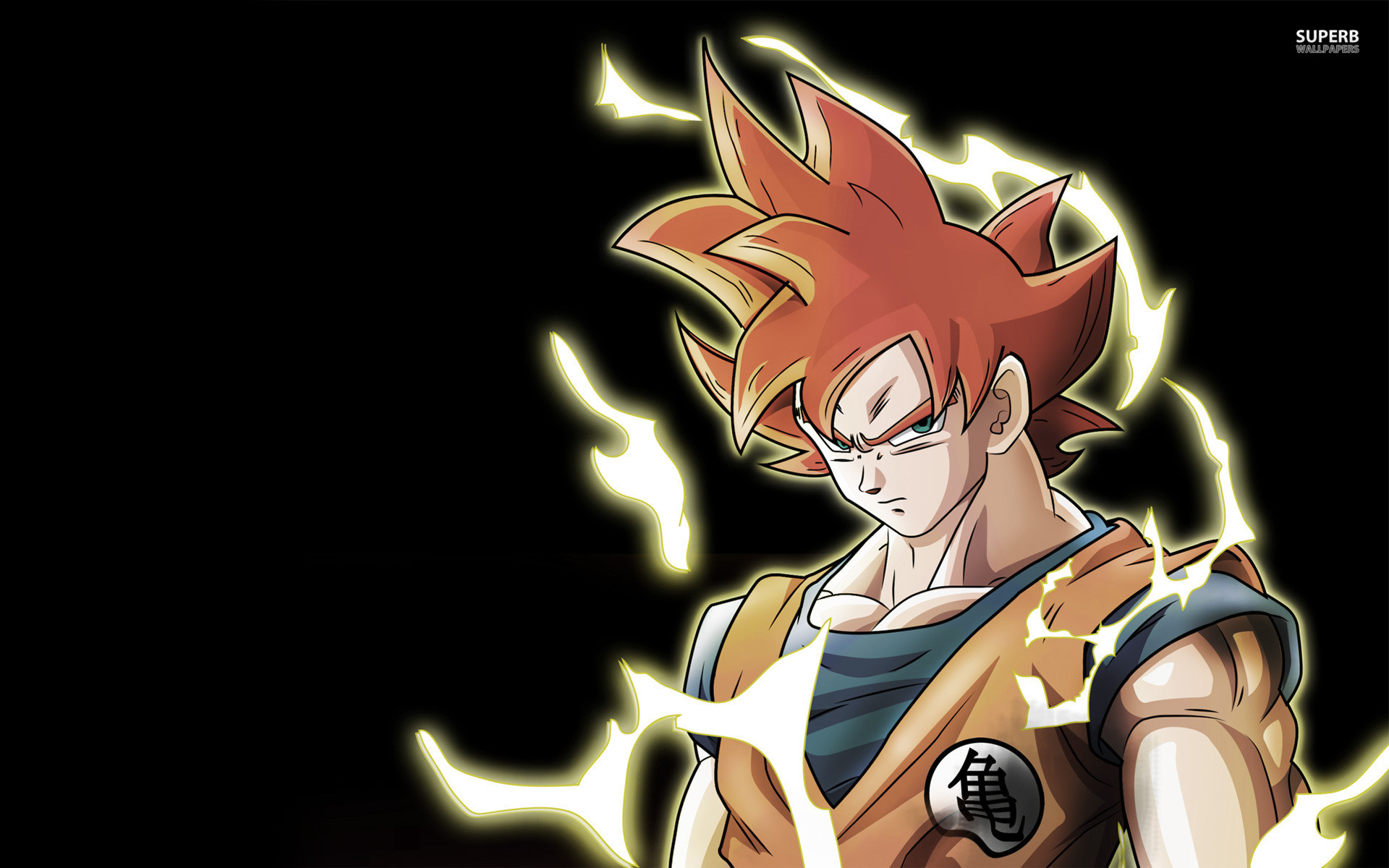 Goku, Dragon Ball Super, Super Saiyan God, Fulmini, 16:10 Full HD, sfondo widescreen