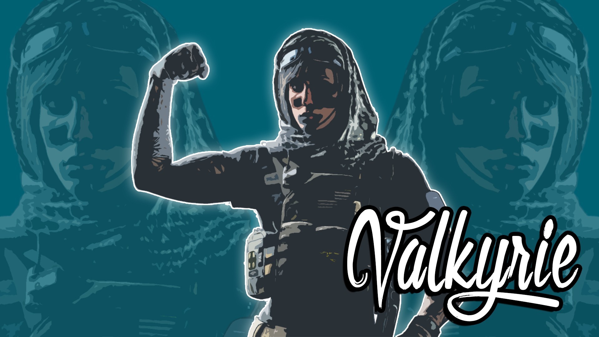 Tom Clancy's Rainbow Six Siege, Valkyrie, Fan art, Verde acqua, Full HD, sfondo desktop