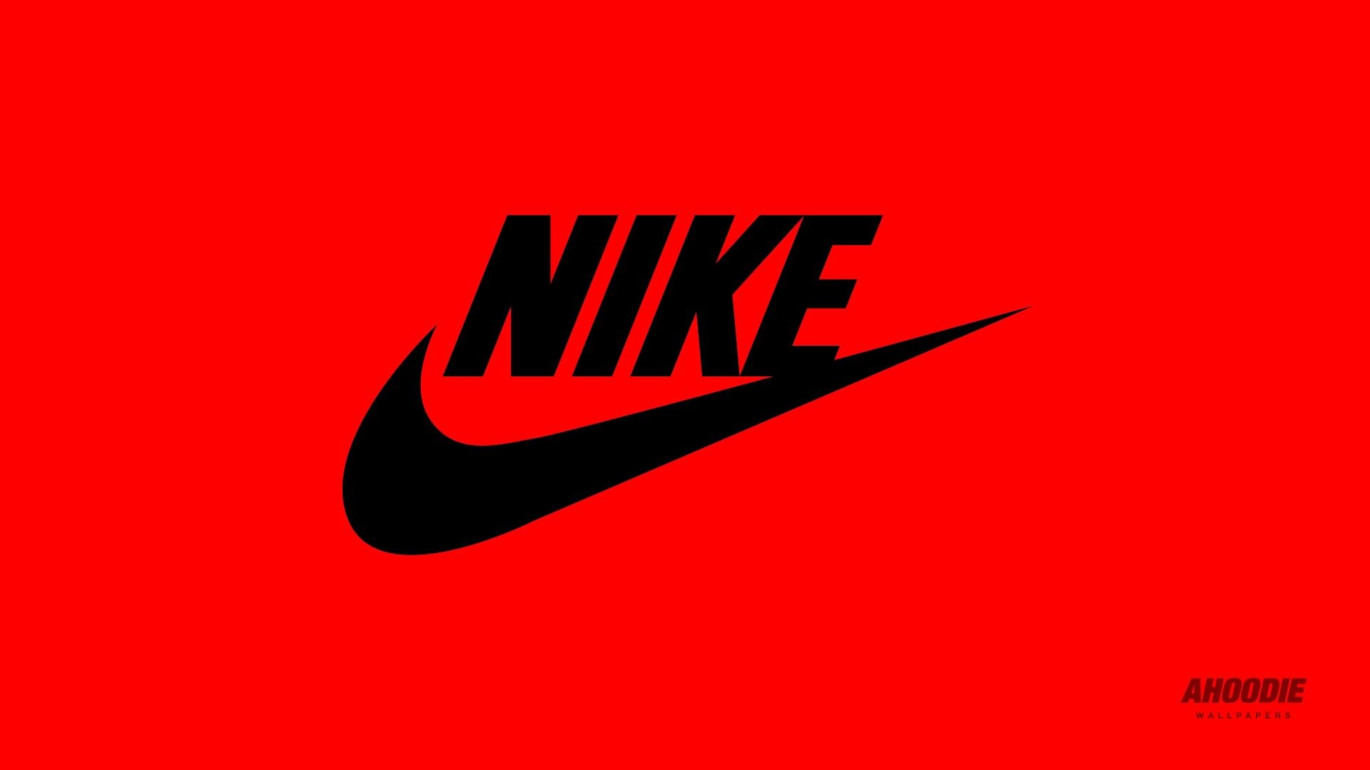 Nike, Logo, Sfondo rosso, Full HD, wallpaper per PC