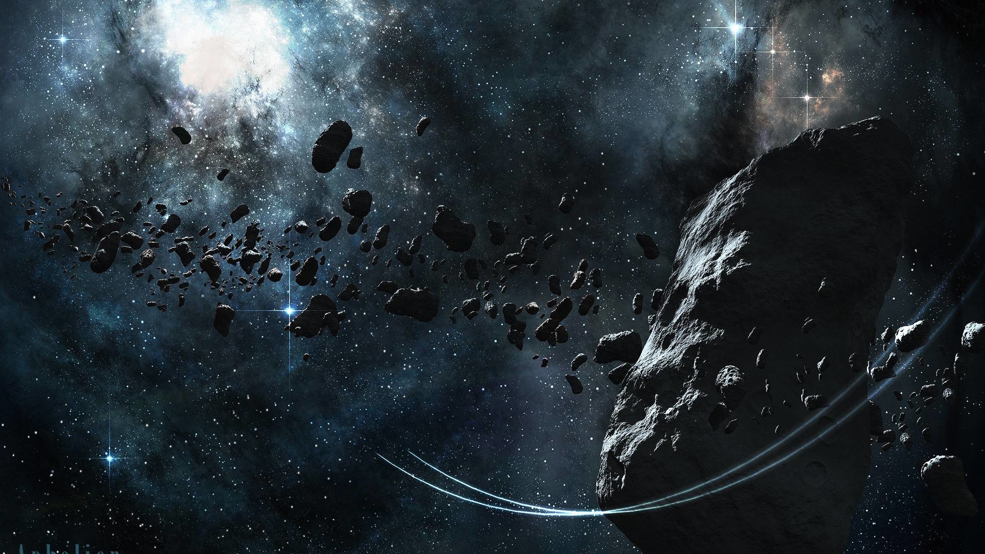 Asteroidi, Campo di asteroidi, Grigio, Spazio, 1920x1080, wallpaper desktop