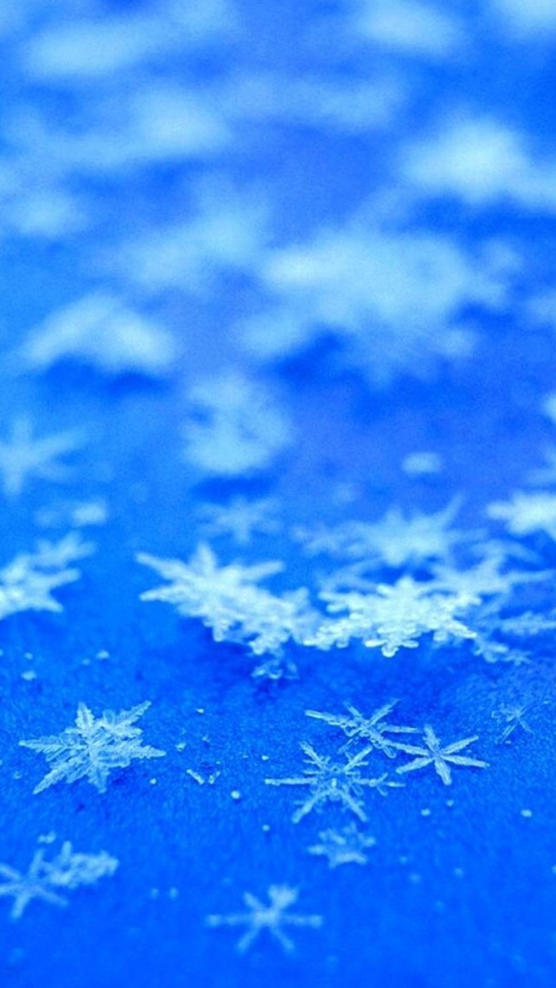 Fiocchi di neve, Cristalli di ghiaccio, Blu, Full HD, sfondo iPhone