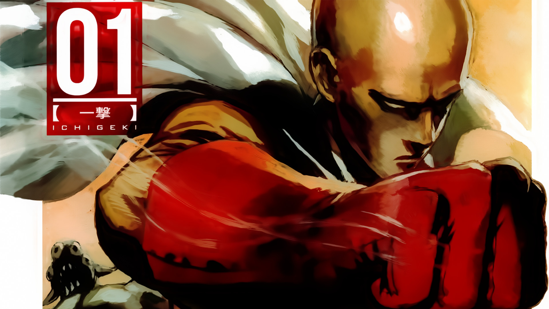 Saitama, One Punch Man, Manga a colori, Pugno, Full HD, sfondo per PC e portatile