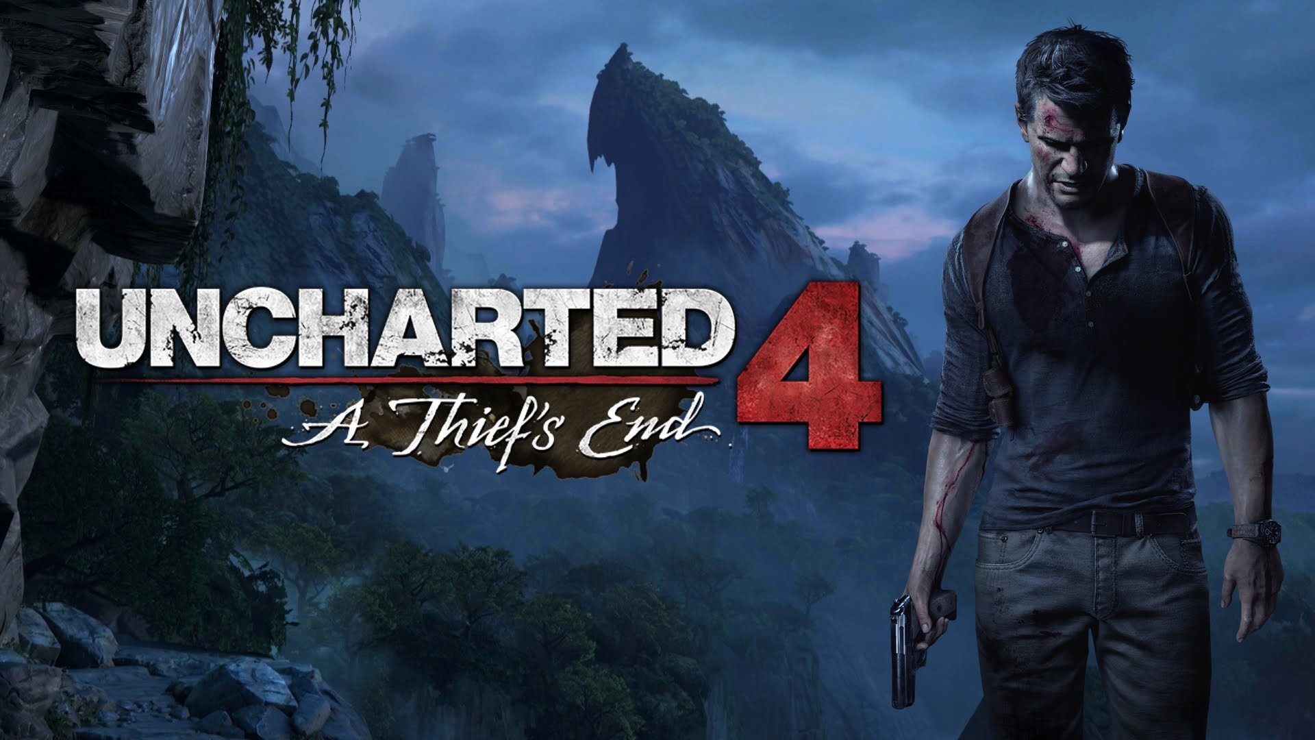 Nathan Drake, Uncharted 4: Fine di un ladro, Logo, Isola, Full HD, wallpaper per PC