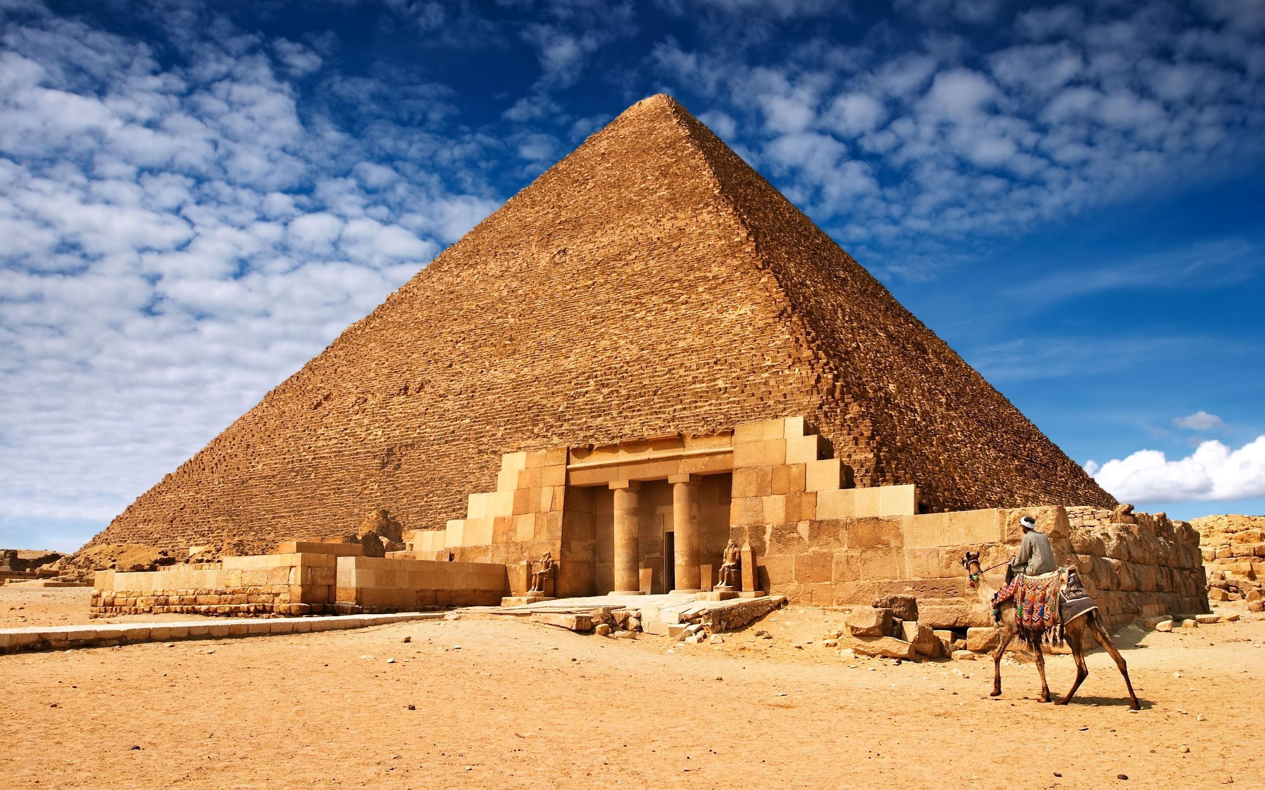 Piramide di Cheope, Giza, Egitto, Deserto, Cammello, 2K, sfondo Windows 11
