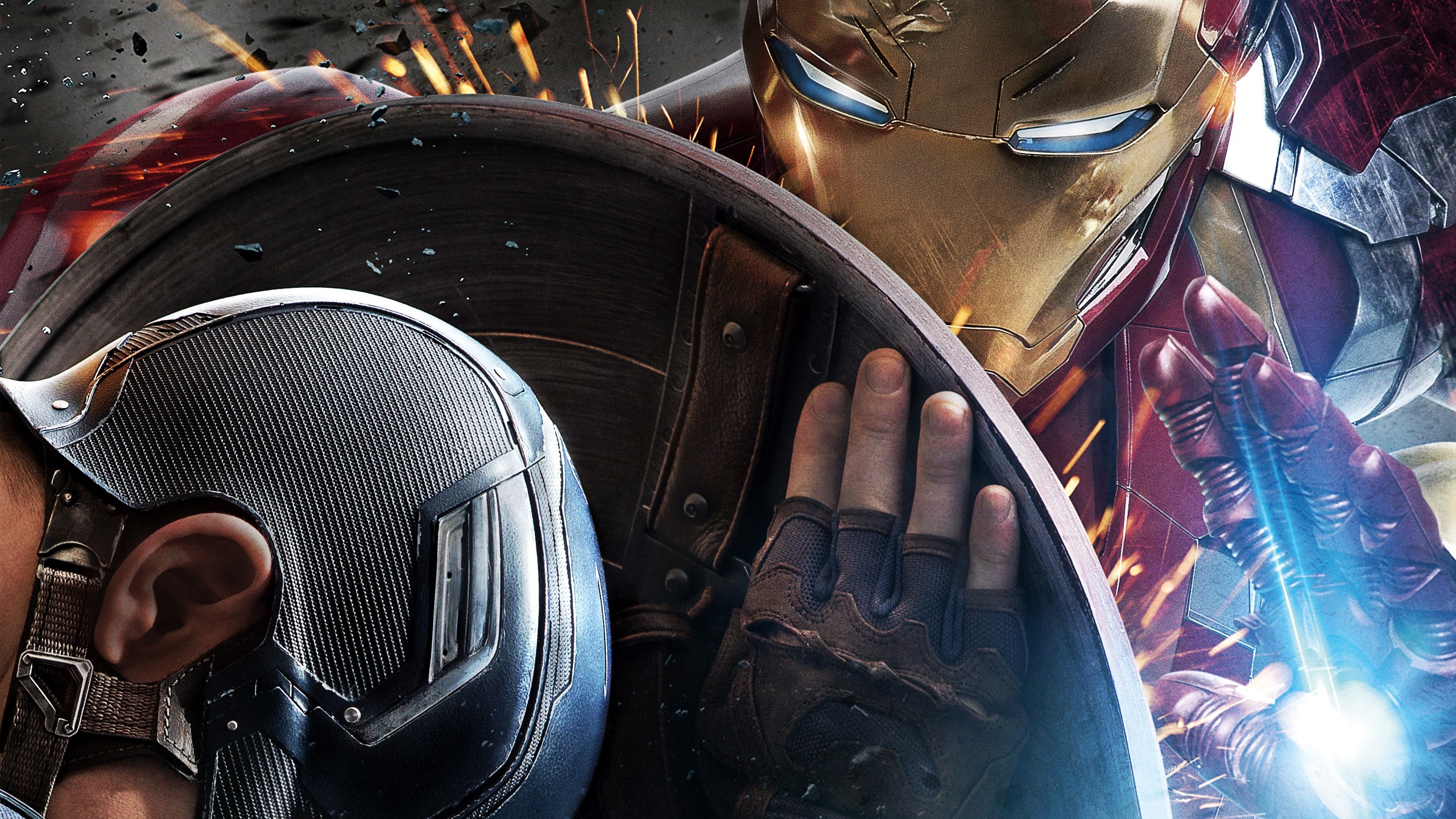 Captain America, Iron Man, Captain America: Civil War, Primo piano, sfondo 2K per PC