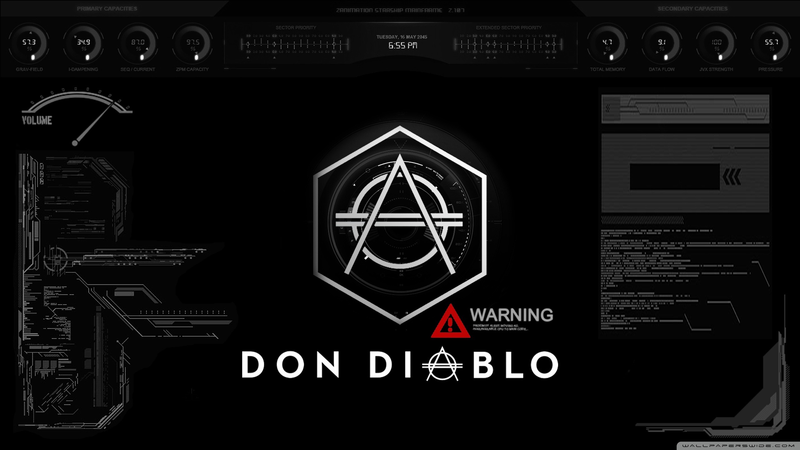 Don Diablo, Logo, Interfaccia, Sfondo nero, 2K, wallpaper desktop