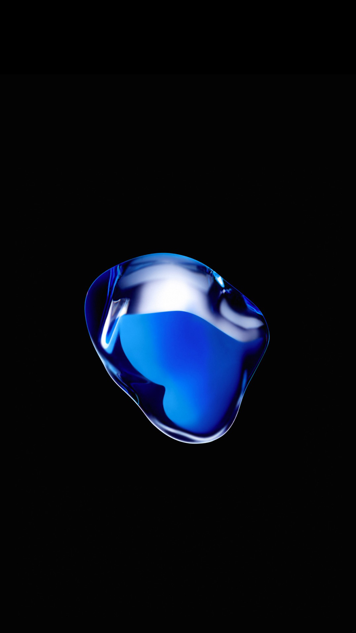 iPhone 7, Goccia blu, Sfondo nero, Full HD, wallpaper per smartphone