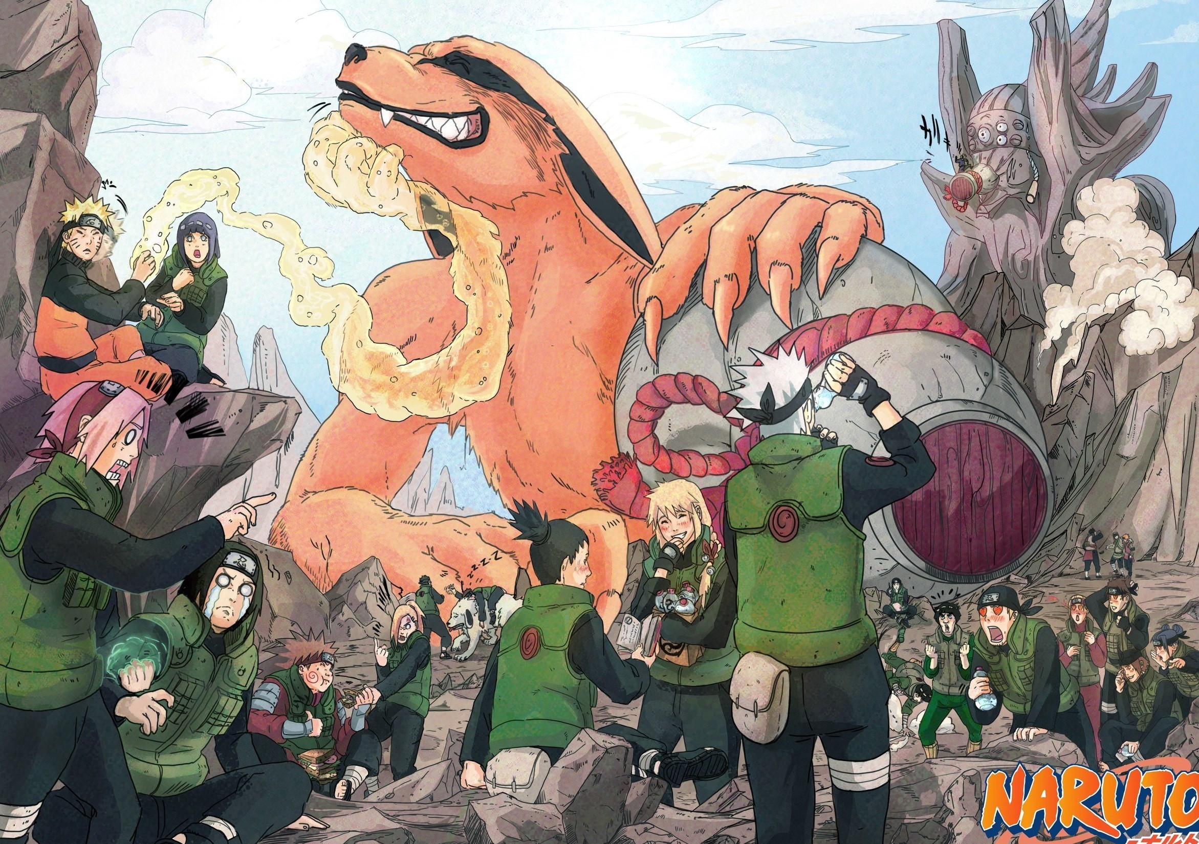 Kurama, Naruto, Konoha, Ninja, Battaglia, Full HD, sfondo per PC e portatile