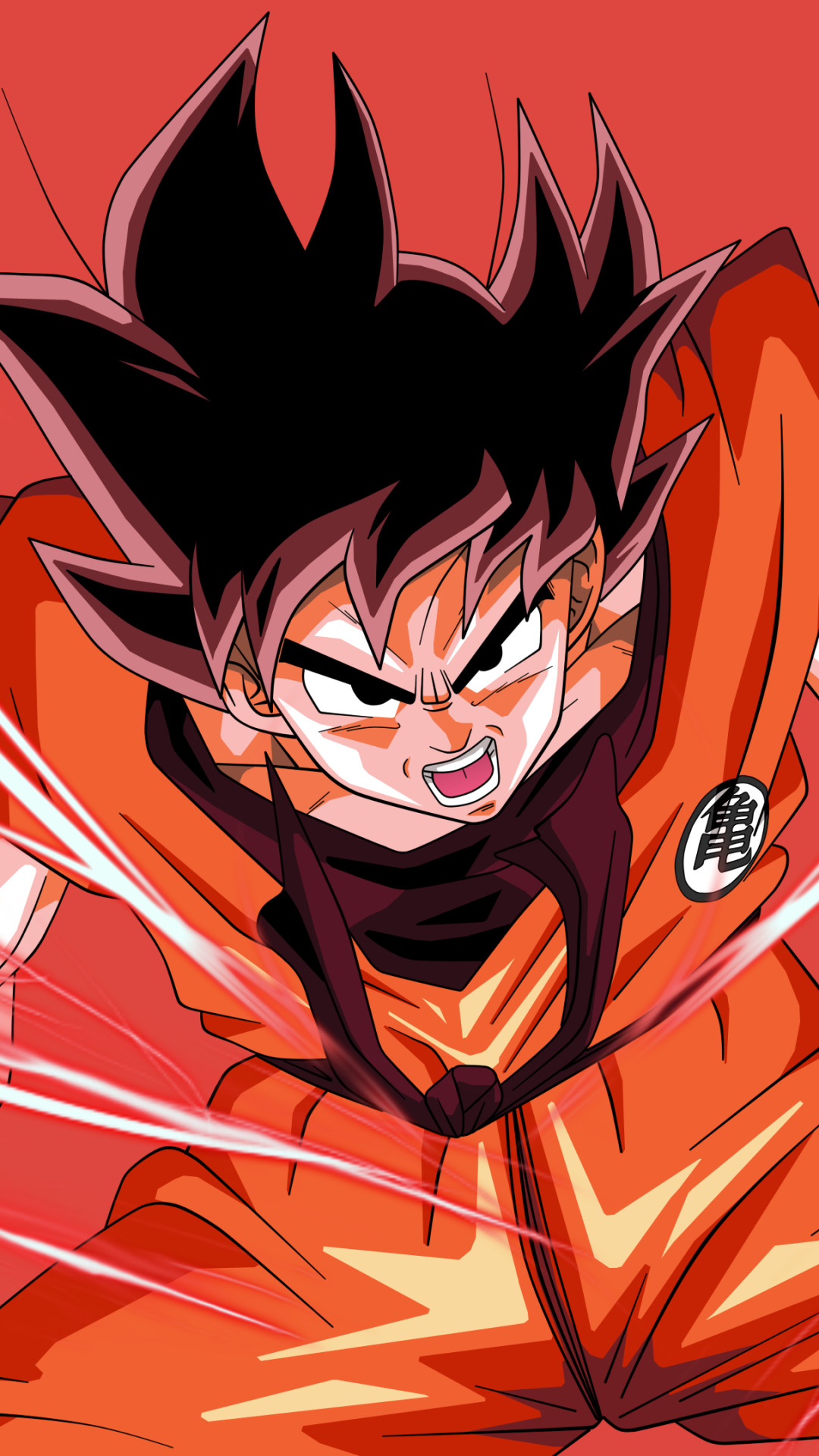 Goku, Dragon Ball, Anime, Rosso, Full HD, schermata di blocco del cellulare