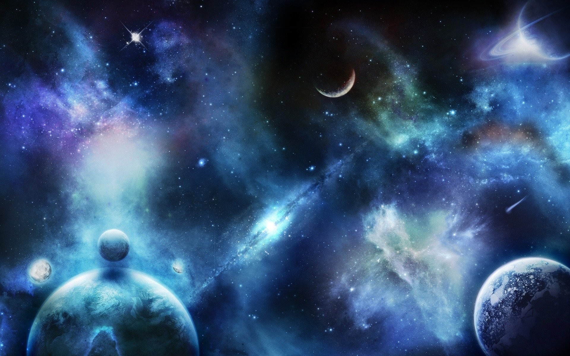Pianeti, Nebulosa, Spazio, Arte digitale, 1920x1200, immagine di sfondo