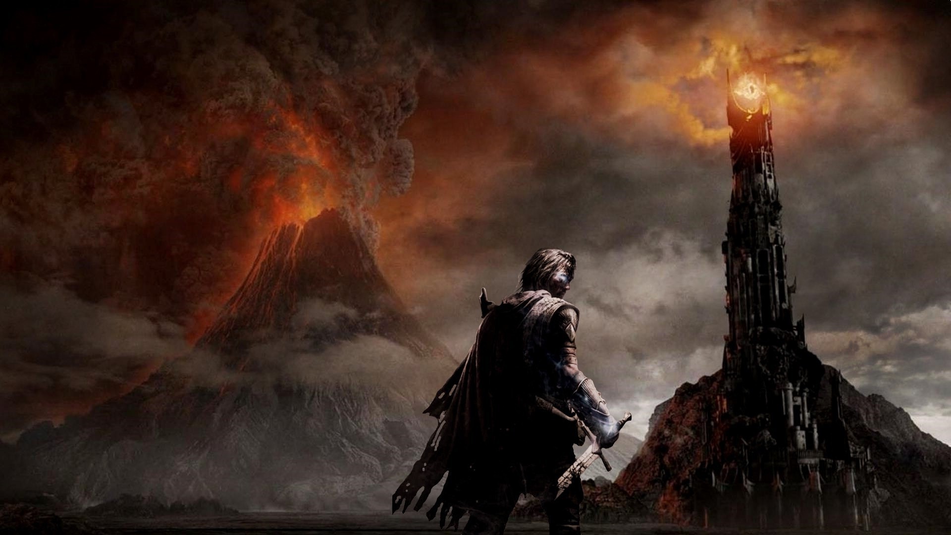 Barad-dûr, Monte Fato, Occhio di Sauron, Il Signore degli Anelli, Mordor, sfondo Full HD per PC