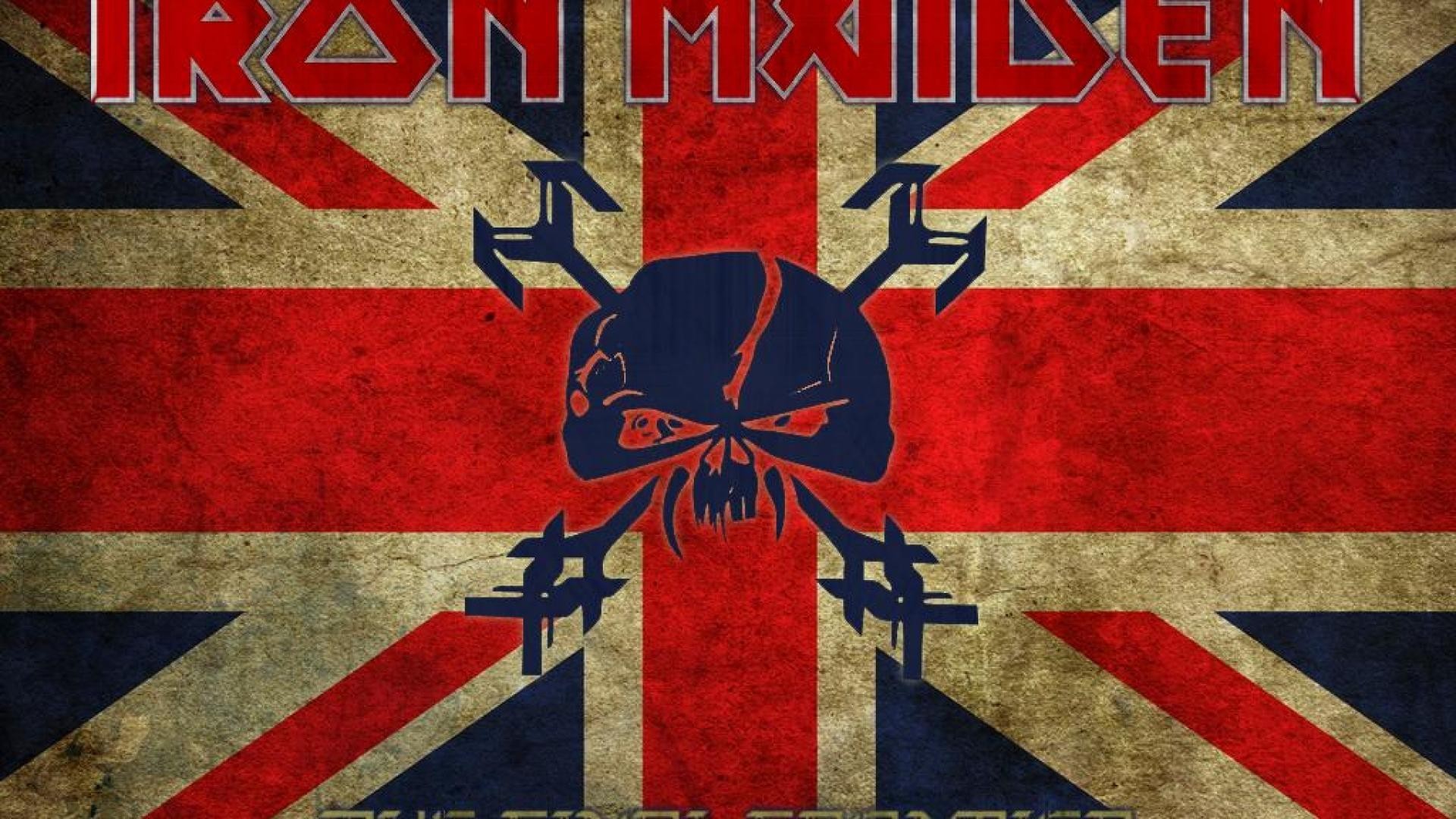 Iron Maiden, Union Jack, Teschio, Logo, Bandiera britannica, 1920x1080, immagine di sfondo