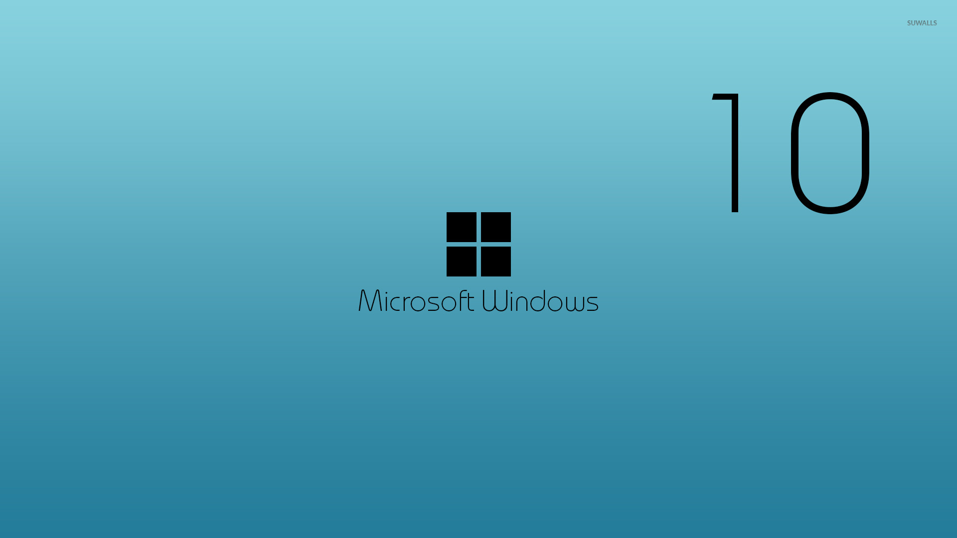 Windows 10, Microsoft Windows, Azzurro, Minimal, 16:9 Full HD, sfondo widescreen