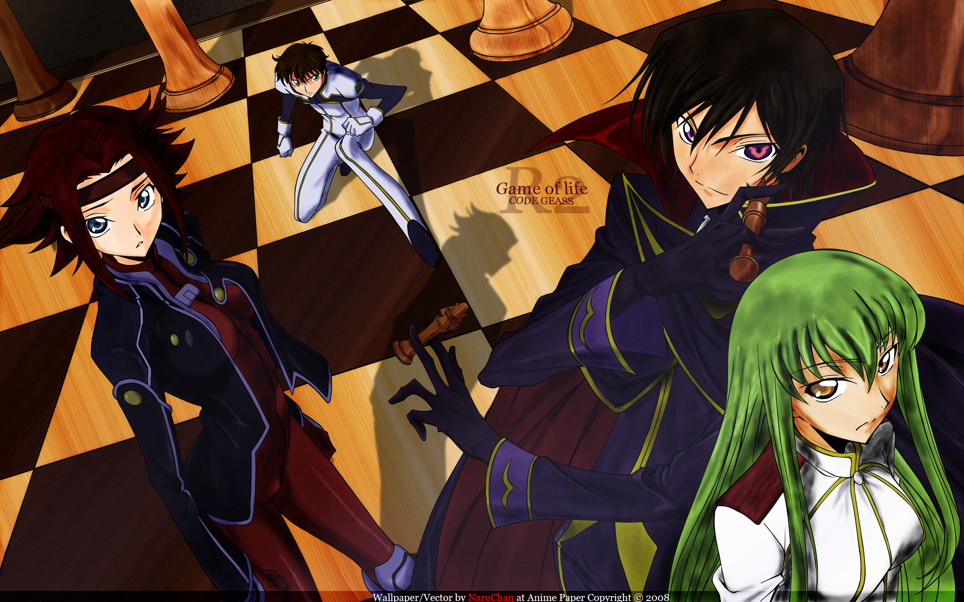 Lelouch Lamperouge, C.C., Code Geass, Scacchiera, Scacchi, 1920x1200, wallpaper desktop