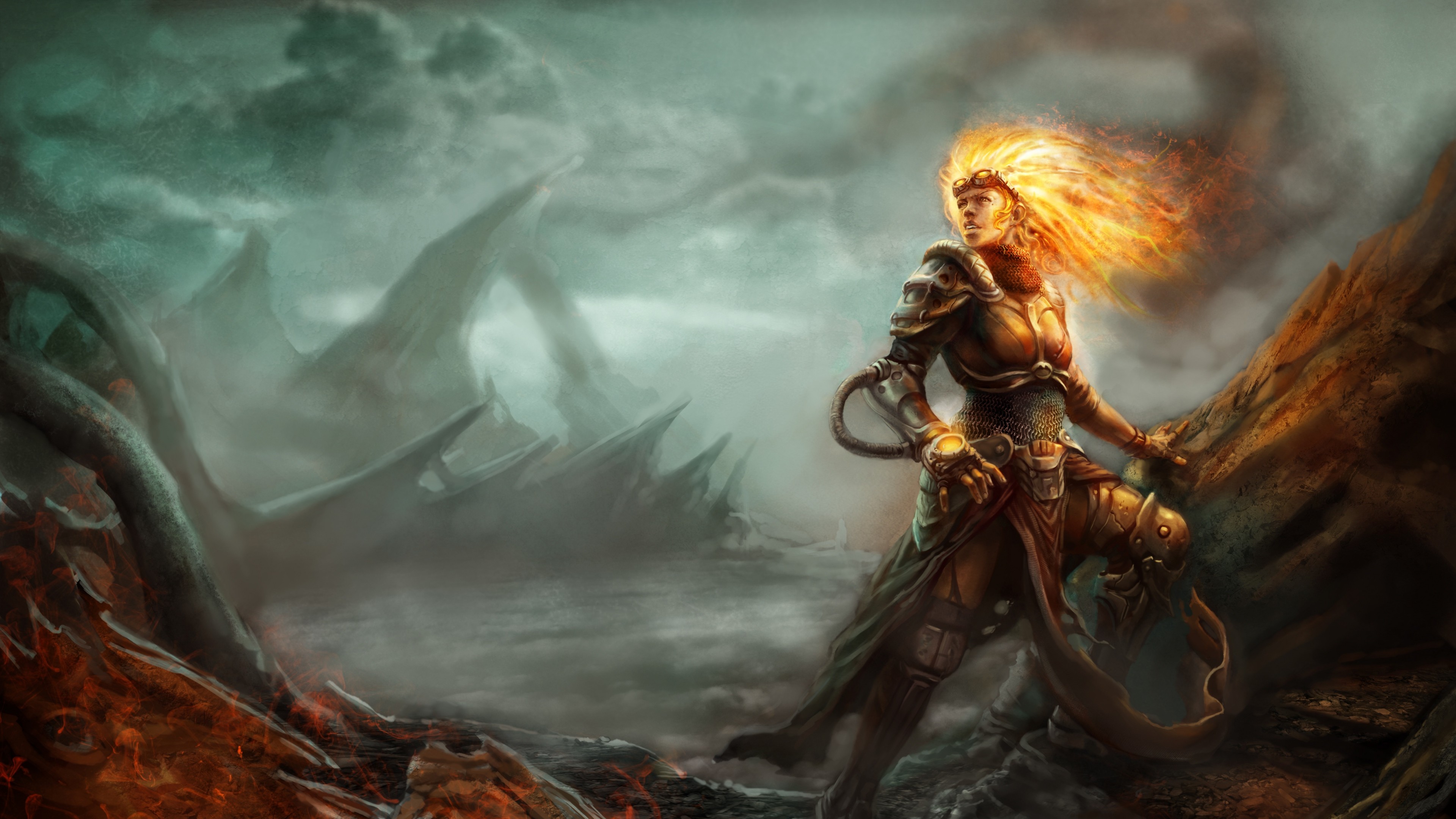 Chandra Nalaar, MTG, Fuoco, Planeswalker, 3840x2160, immagine di sfondo