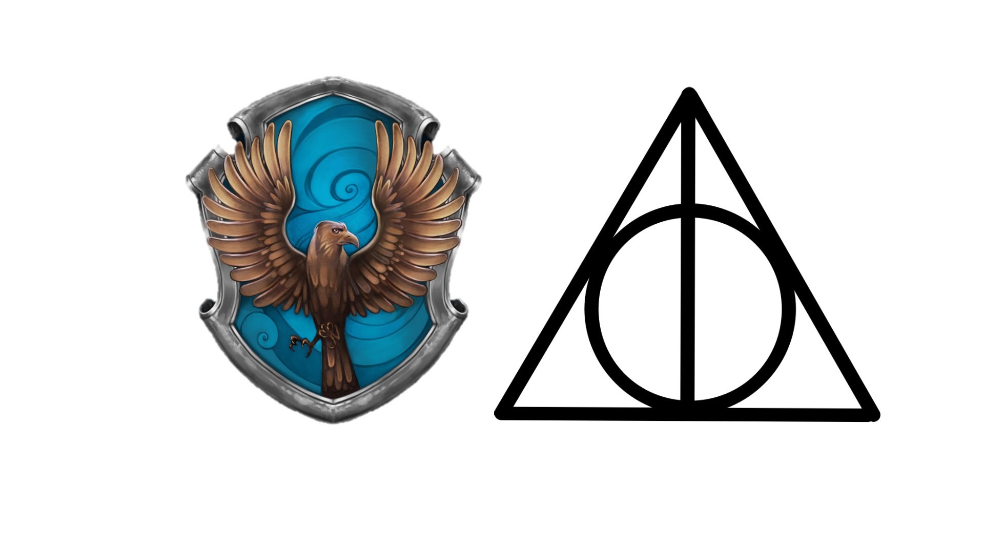 Stemma di Corvonero, Doni della Morte, Harry Potter, Sfondo bianco, wallpaper per portatile