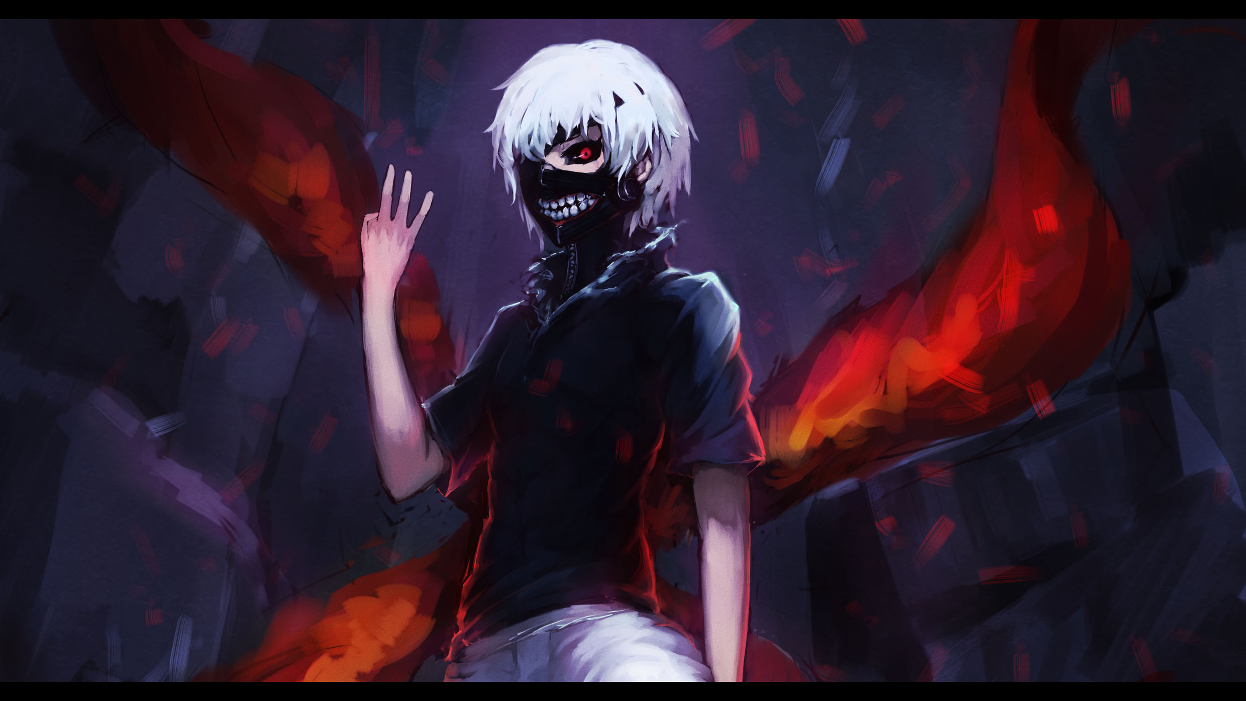 Ken Kaneki, Tokyo Ghoul, Kagune, Maschera, Full HD, sfondo per PC e portatile