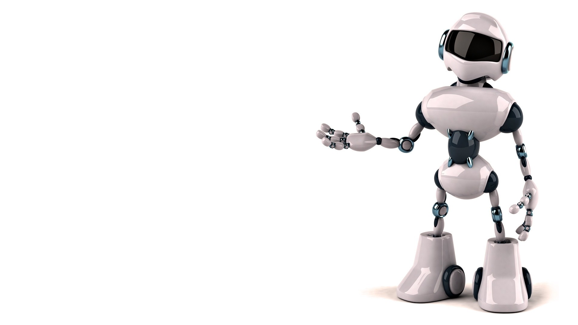 Robot, Rendering 3D, Sfondo bianco, Full HD, wallpaper per portatile