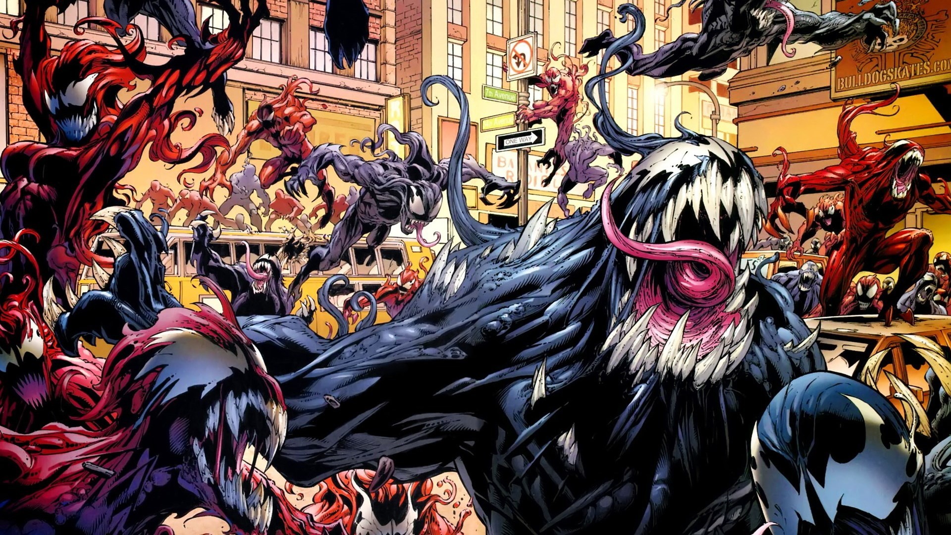Venom, Carnage, Marvel Comics, Simbionti, Fumetto, Full HD 1080p, sfondo desktop