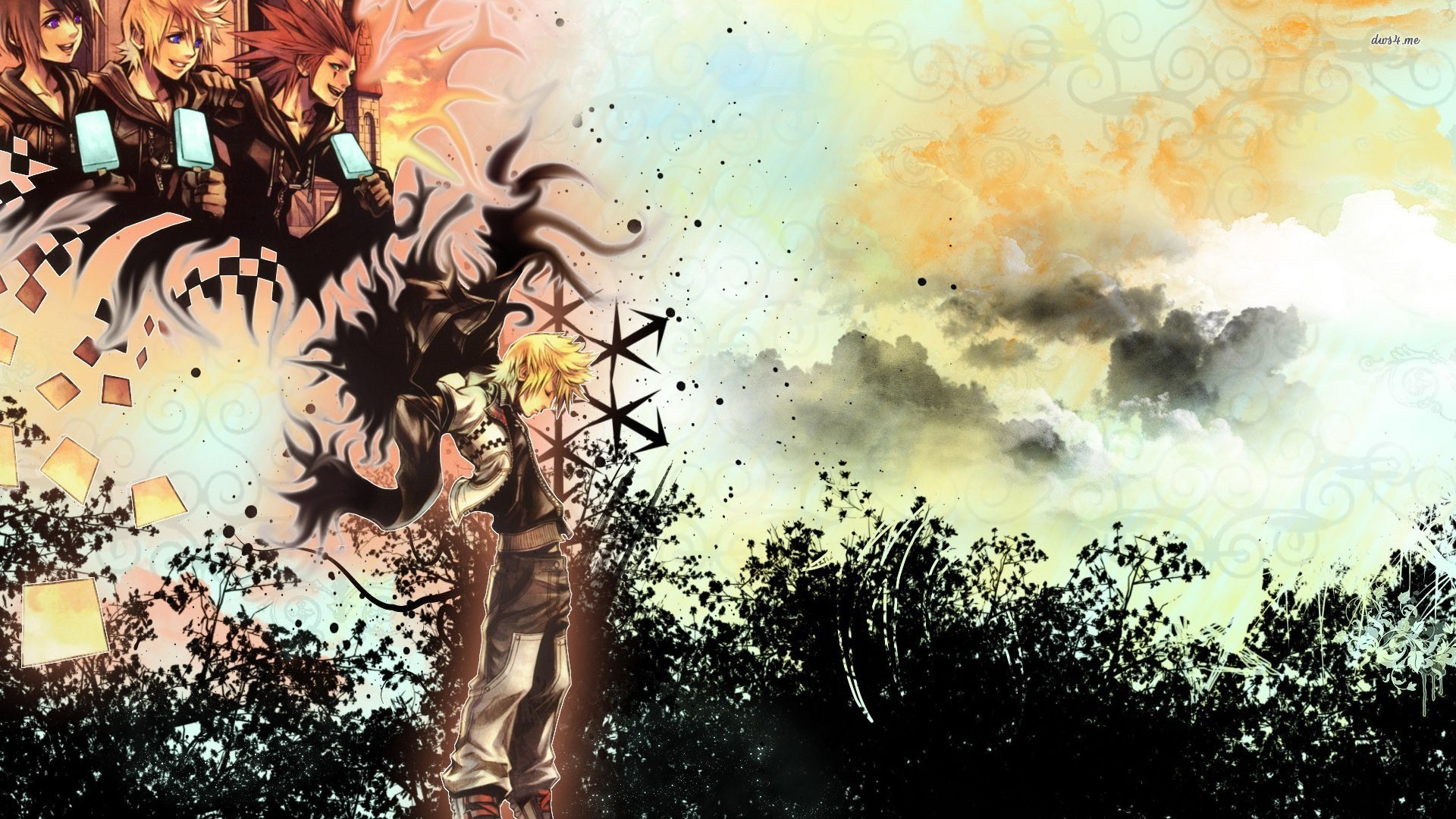 Kingdom Hearts, Roxas, Arte digitale, Nuvole, 1920x1080, immagine di sfondo