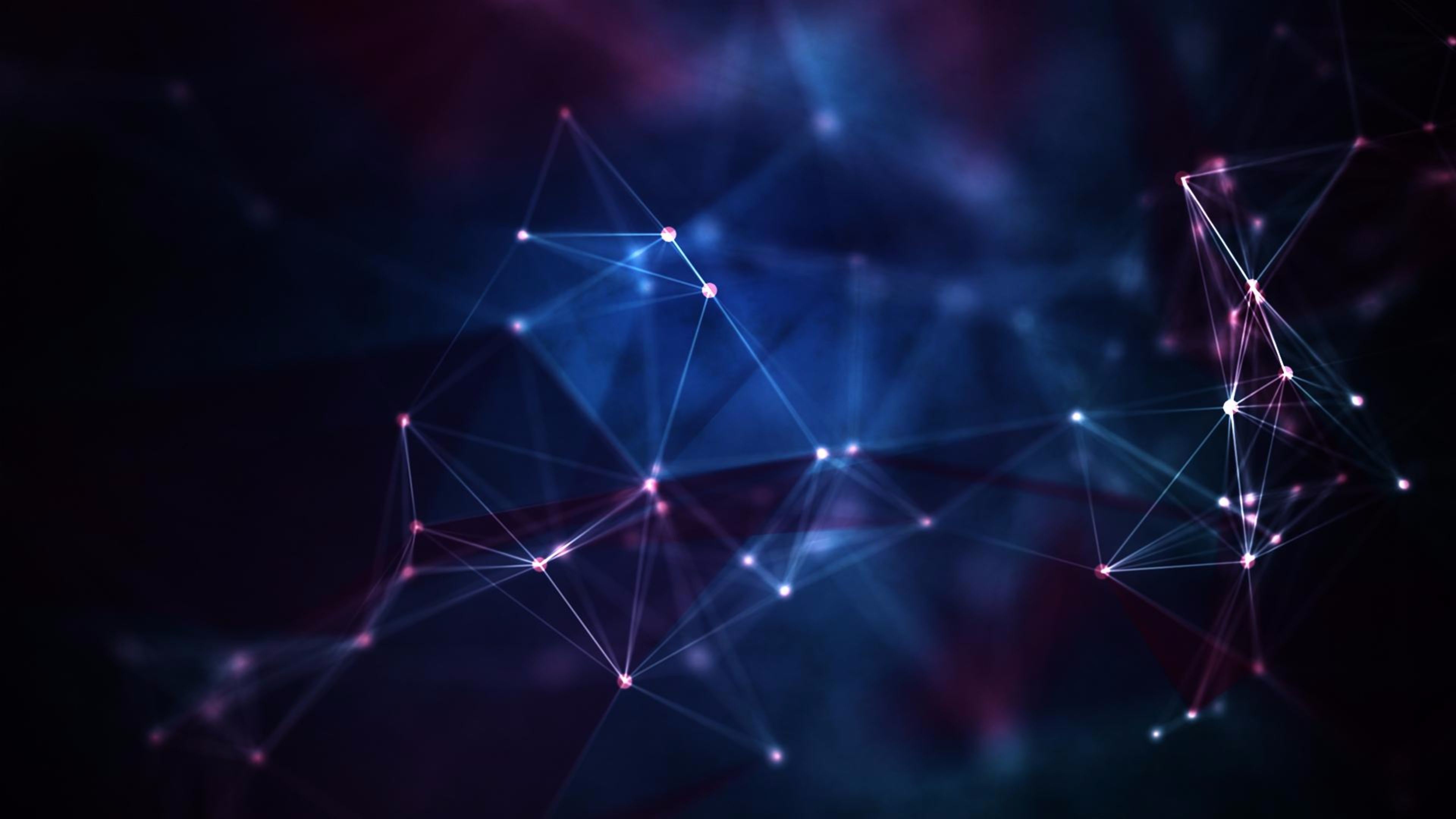 Astratto, Rete di punti, Costellazione, Linee, Blu, 4K, sfondo per portatile