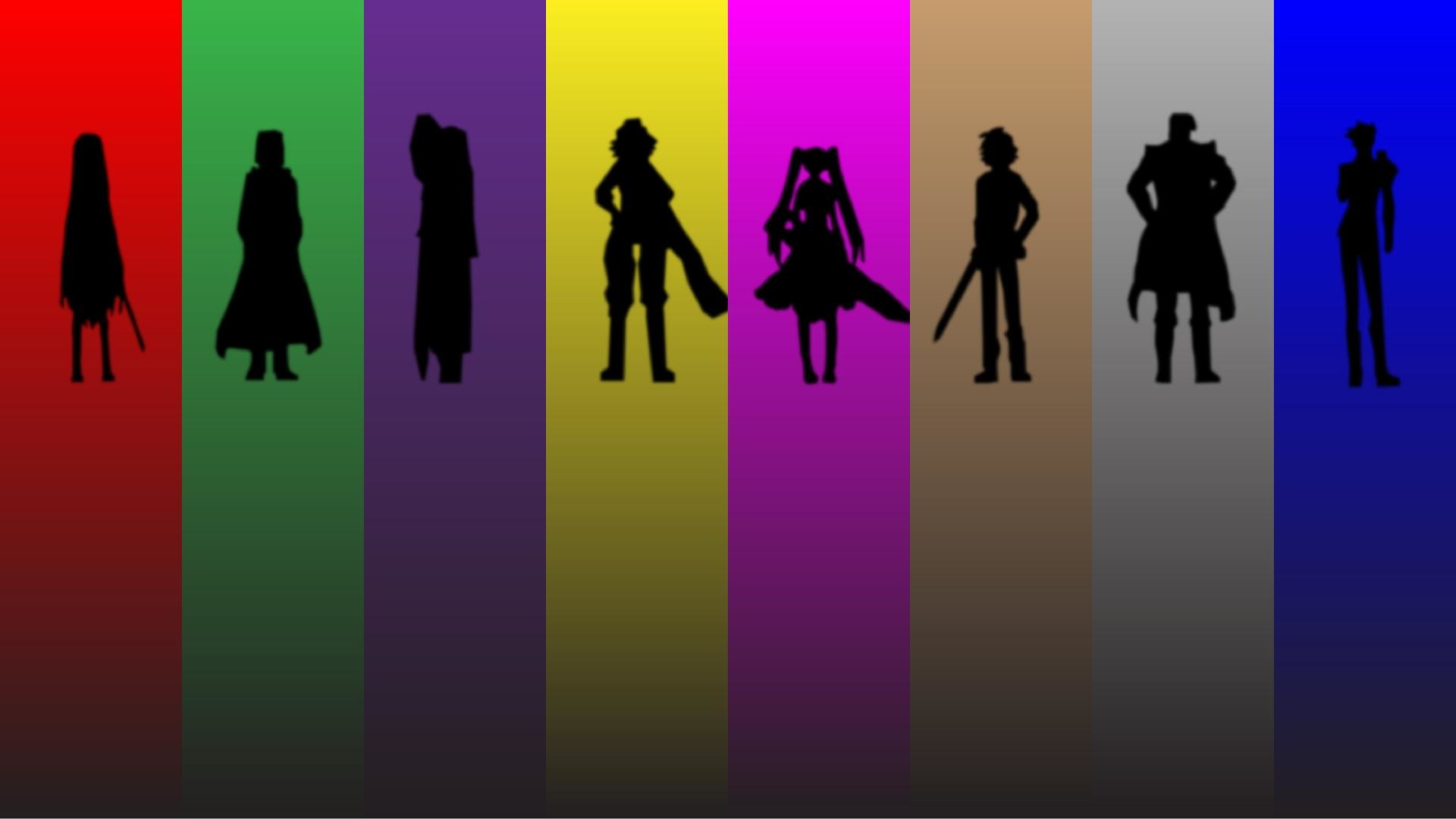 Night Raid, Akame ga Kill!, Silhouette, Strisce colorate, 16:9 Full HD, sfondo widescreen