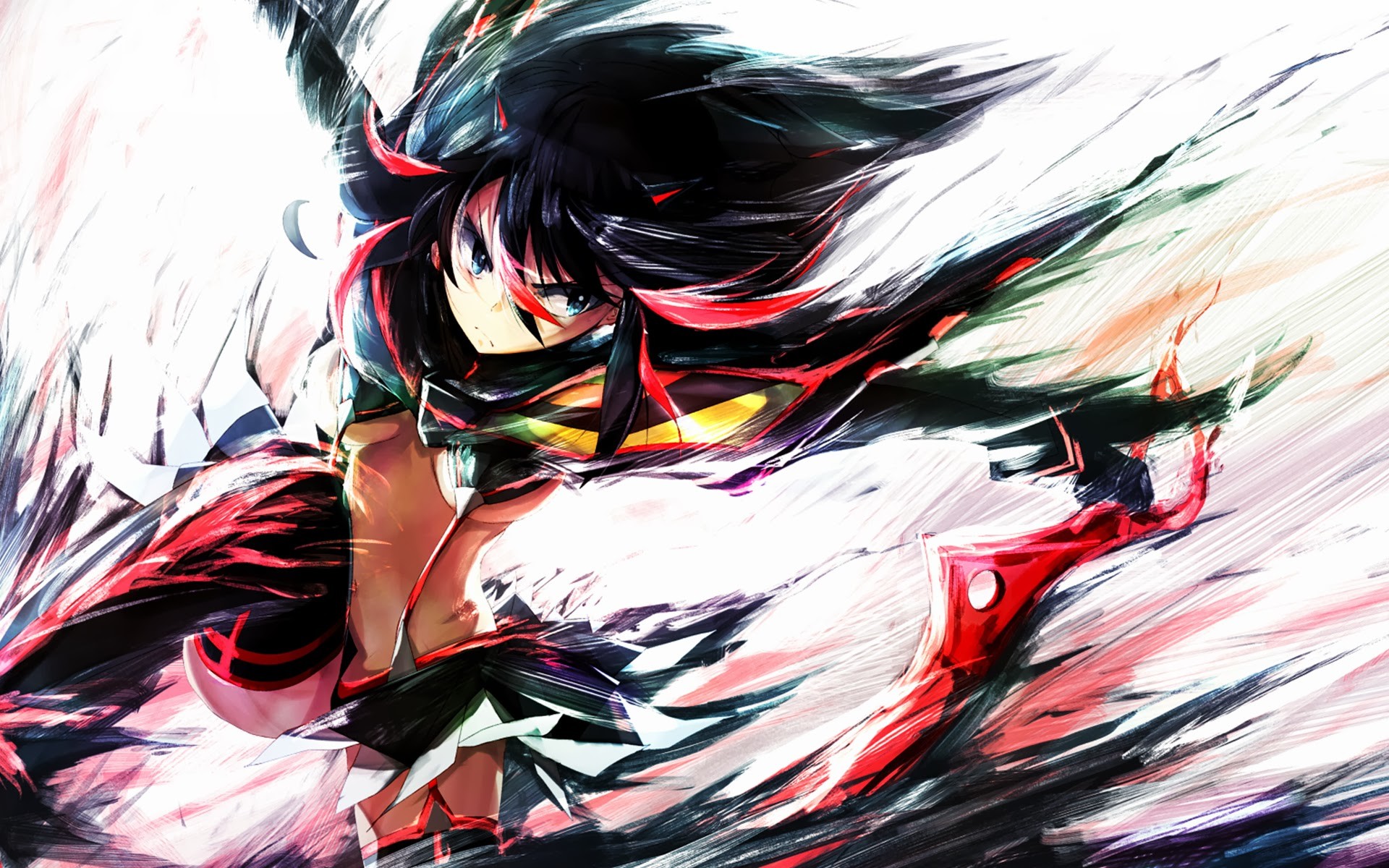 Ryuko Matoi, Kill la Kill, Senketsu, Azione, Pittura, Full HD, sfondo desktop