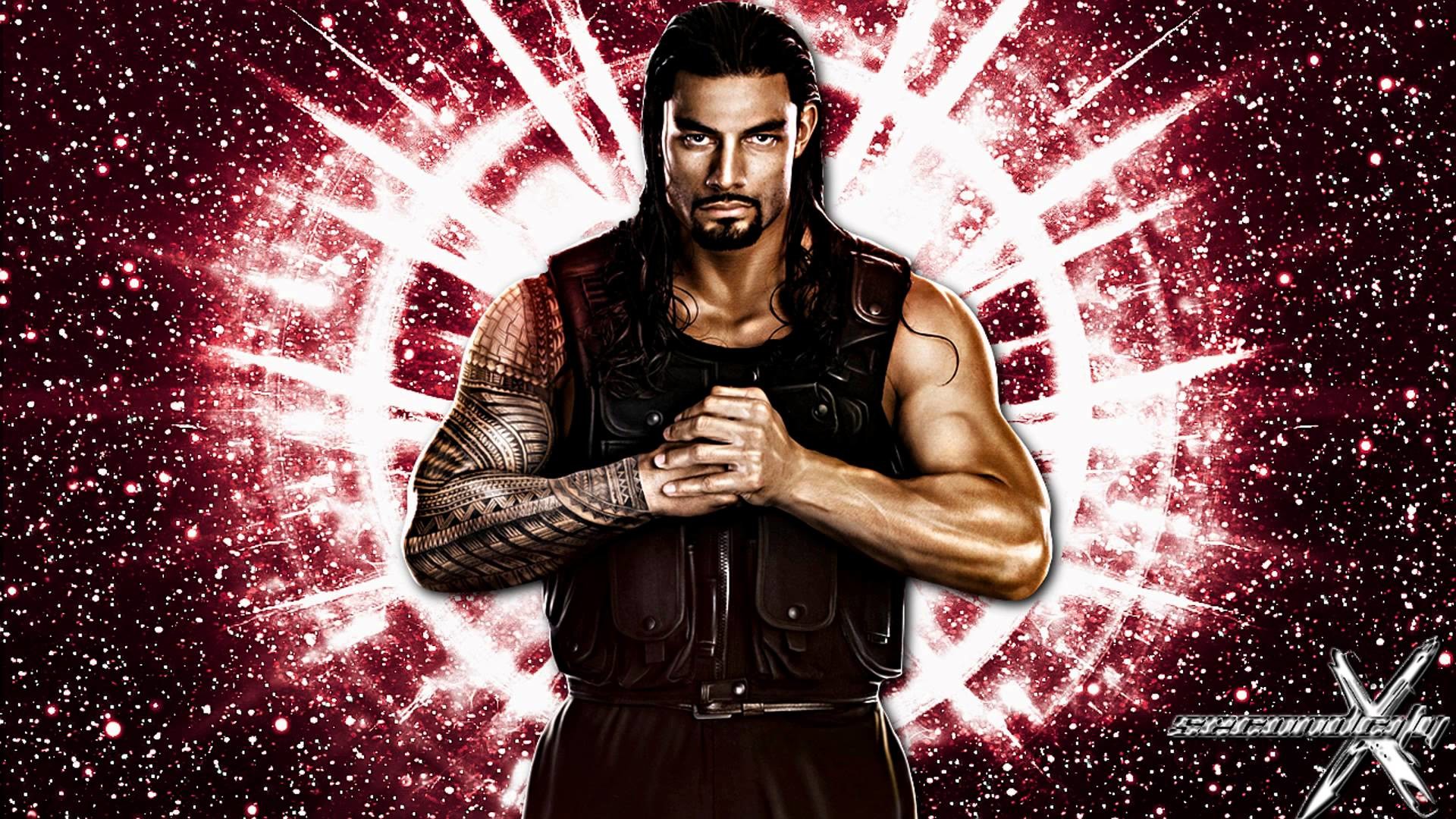 Roman Reigns, WWE, Arte digitale, Rosso, 1920x1080, immagine di sfondo
