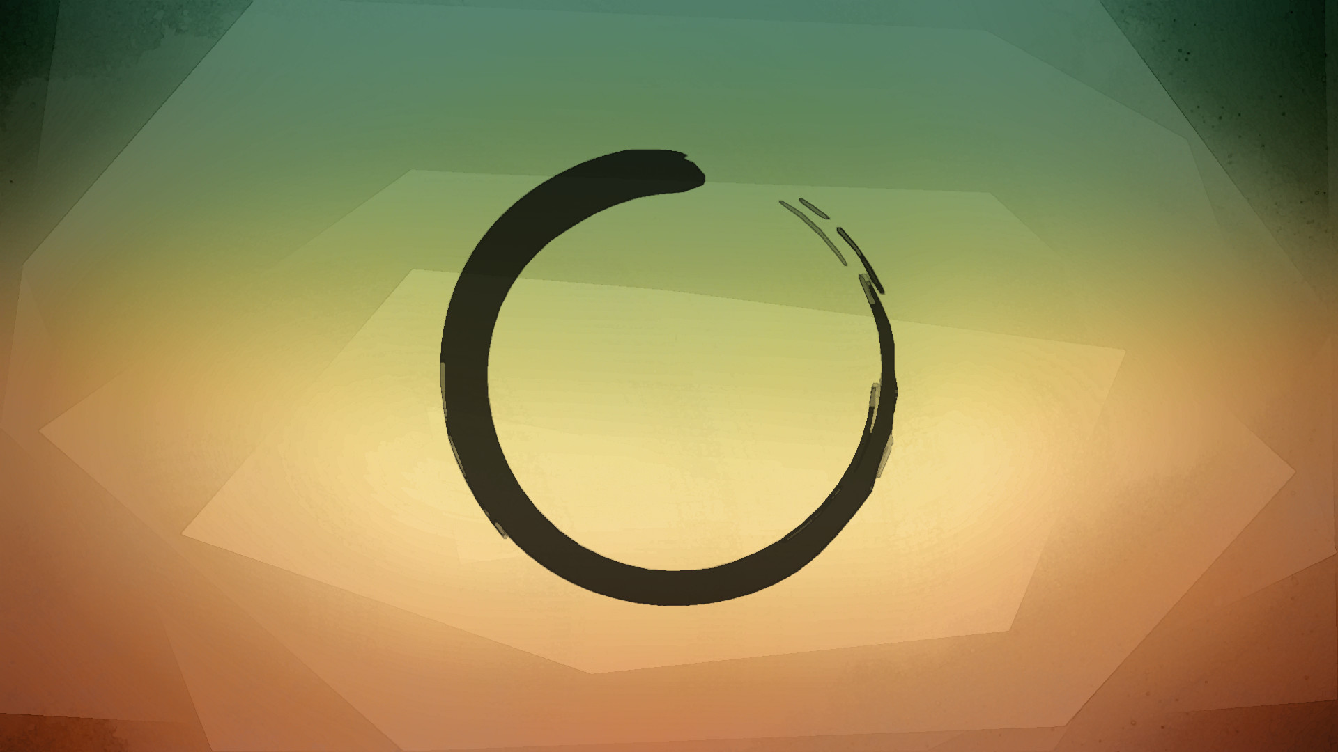 Ensō, Cerchio zen, Calligrafia, Gradiente, Full HD, wallpaper per PC