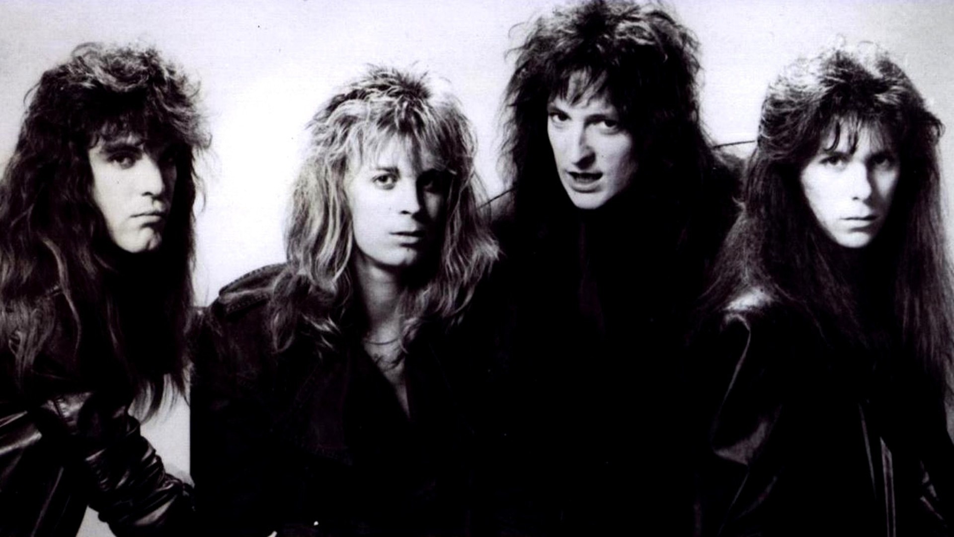 Band glam metal, Anni '80, Bianco e nero, 1920x1080, sfondo per PC