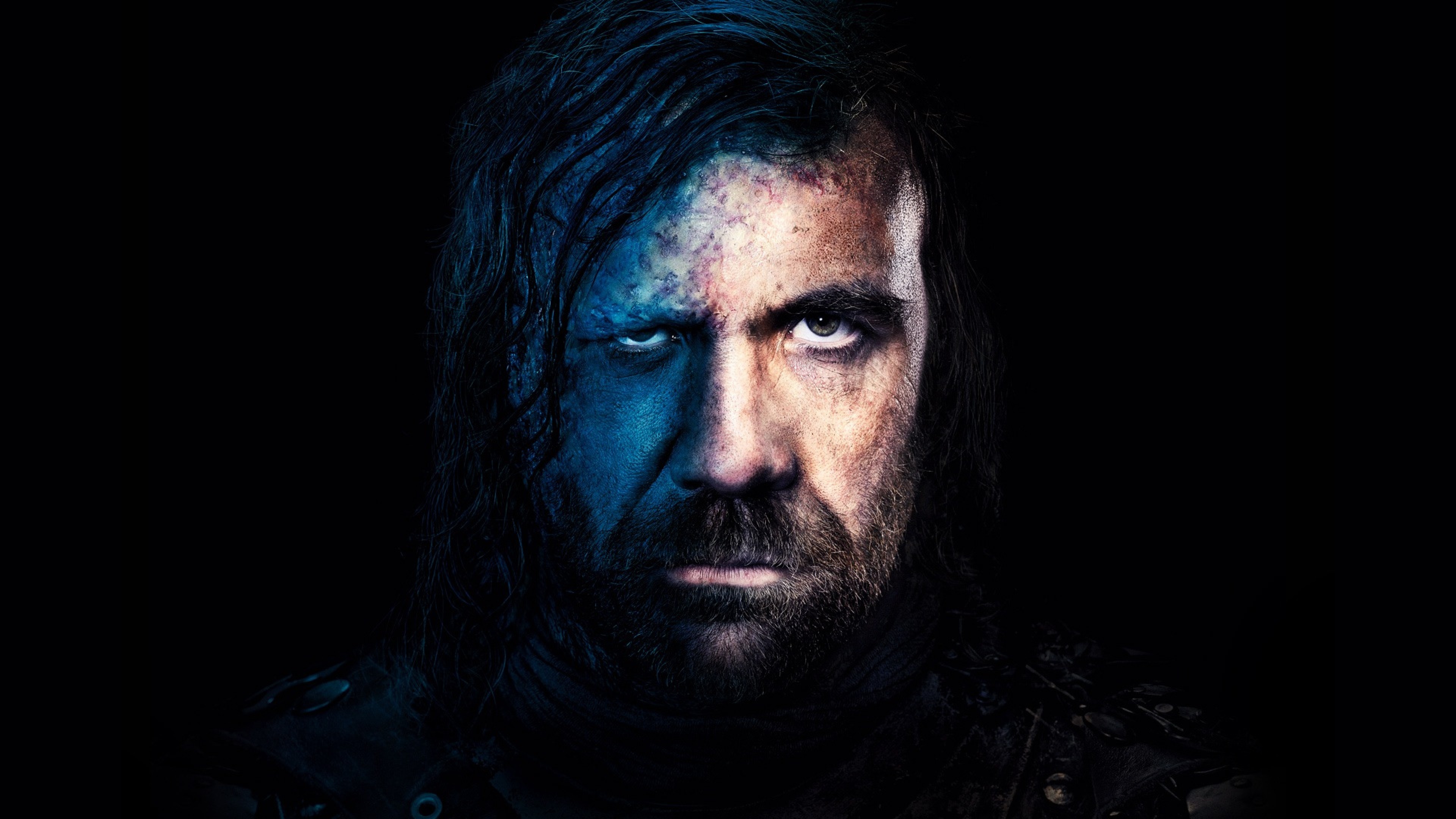 Sandor Clegane, Mastino, Rory McCann, Il Trono di Spade, Sfondo nero, 4K Ultra HD