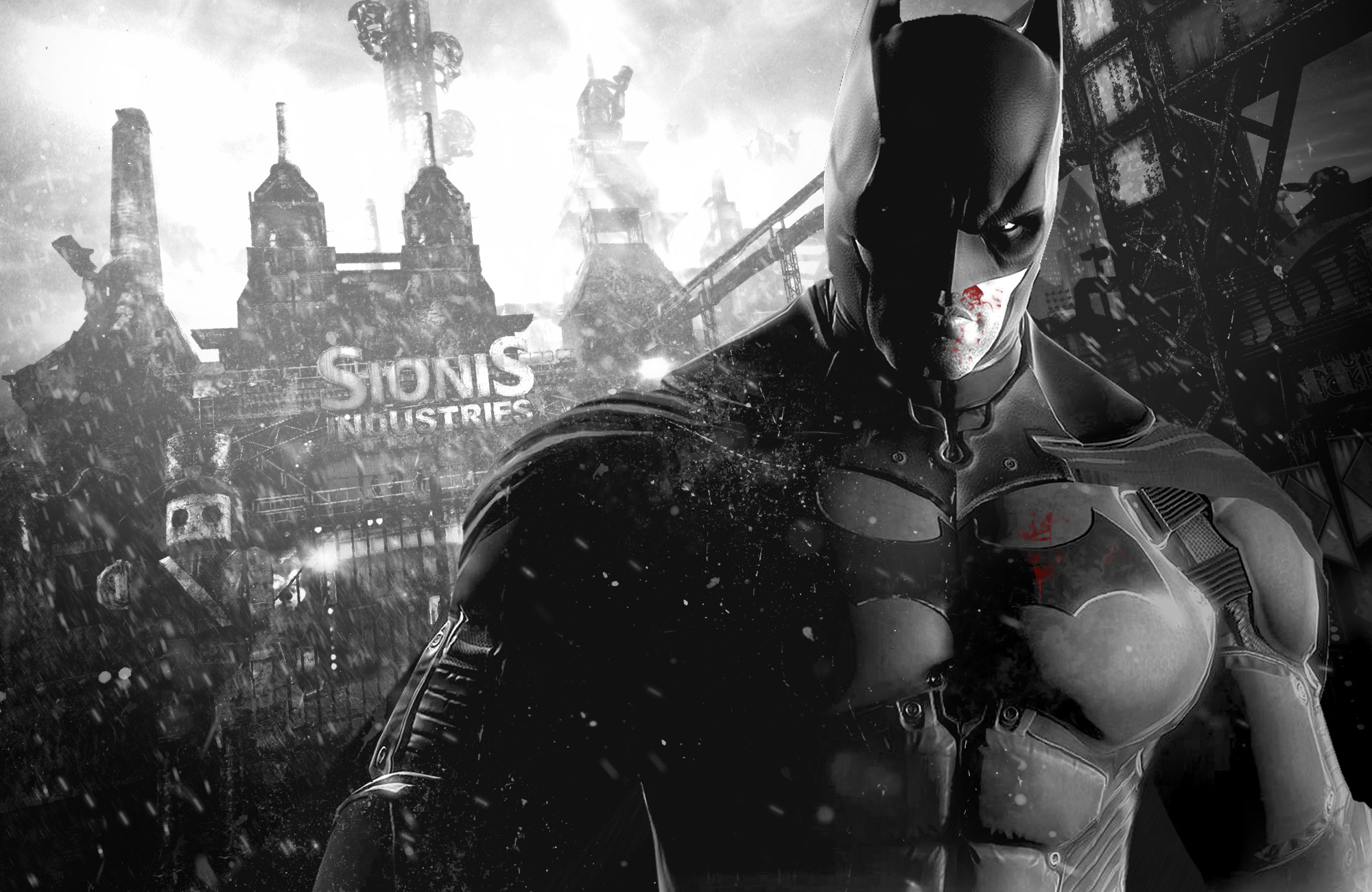 Batman, Batman: Arkham Origins, Bianco e nero, Full HD, wallpaper per computer