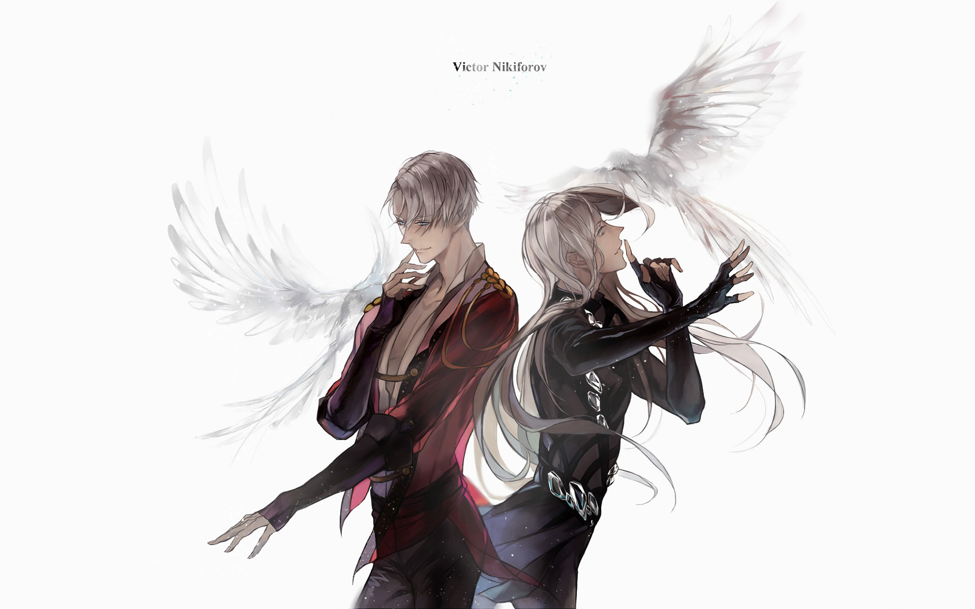 Victor Nikiforov, Yuri!!! on Ice, Ali, Sfondo bianco, 1920x1200, wallpaper desktop