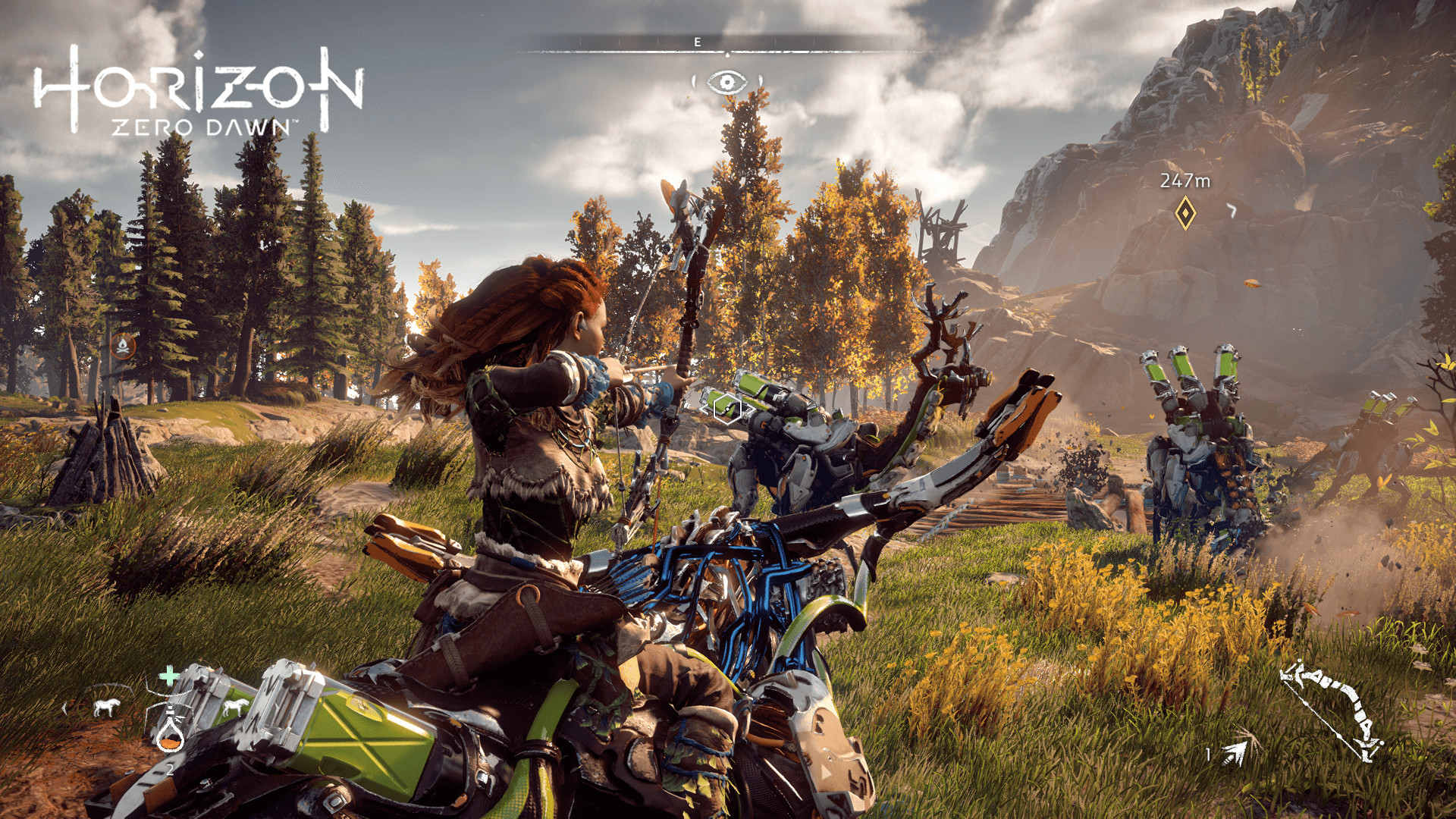 Aloy, Horizon Zero Dawn, Gameplay, Prato, Full HD 1080p, sfondo desktop