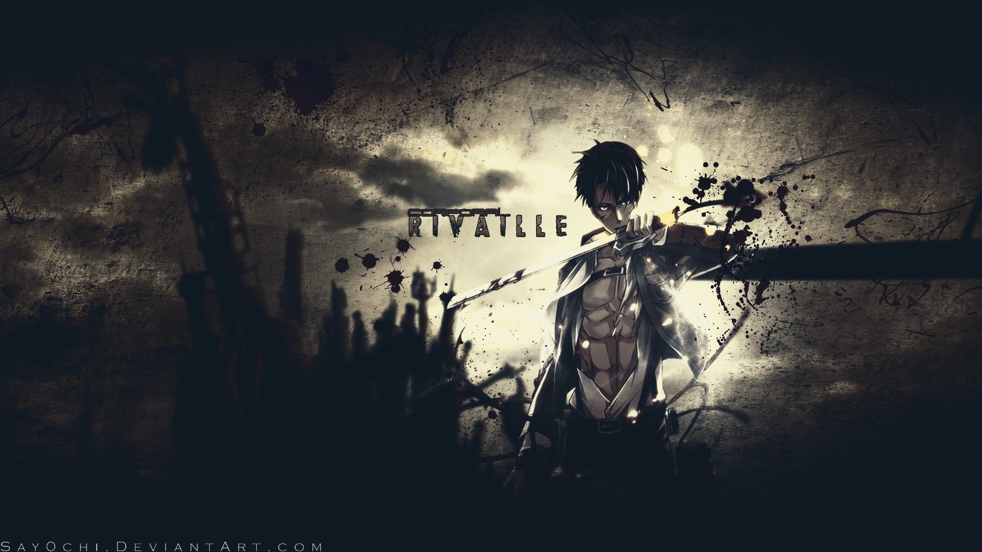 Levi Ackerman, Rivaille, L'attacco dei giganti, Arte digitale, 1920x1080, immagine di sfondo
