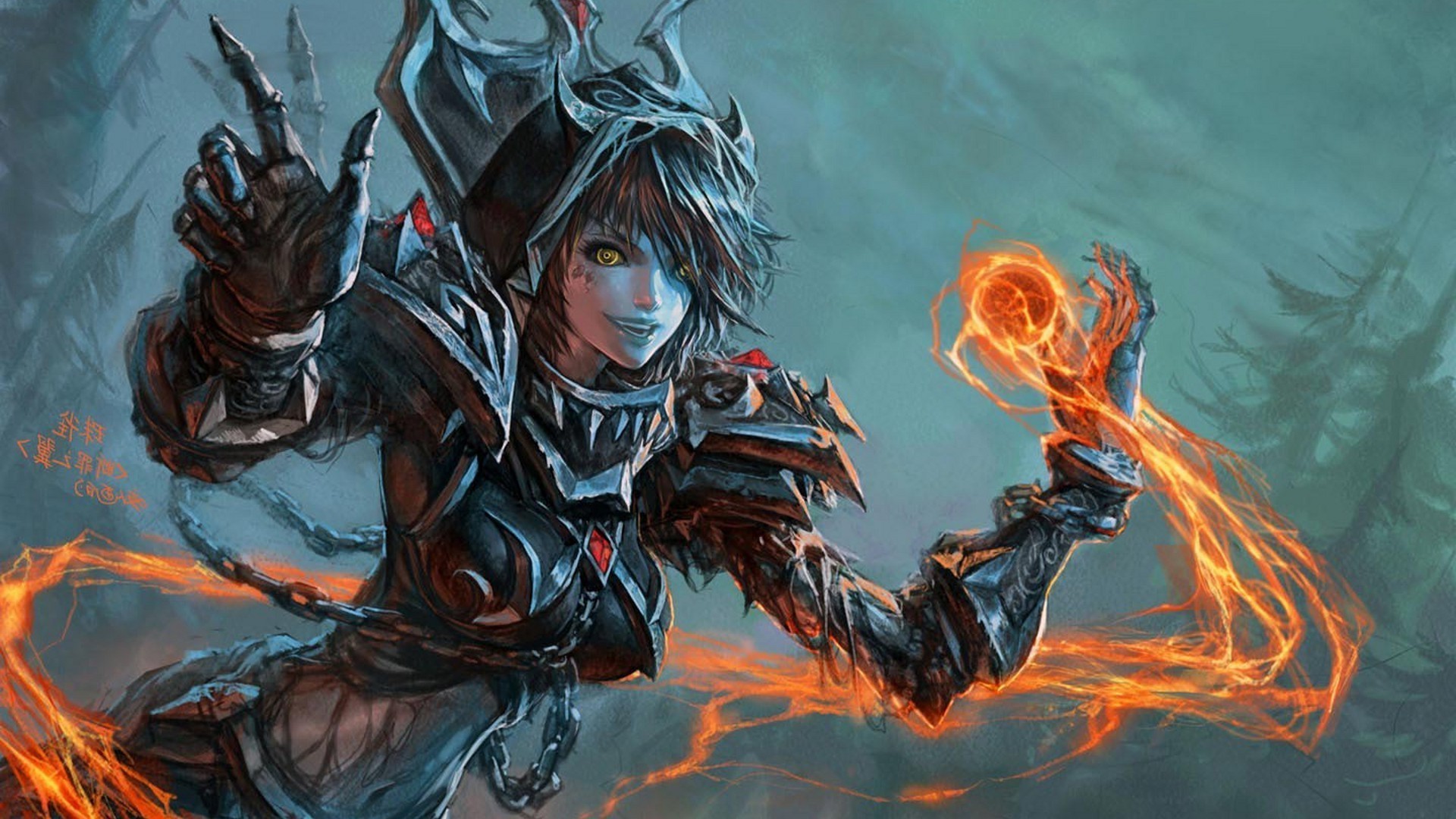 Elfa del sangue, World of Warcraft, Magia, Fuoco, Full HD, sfondo per PC