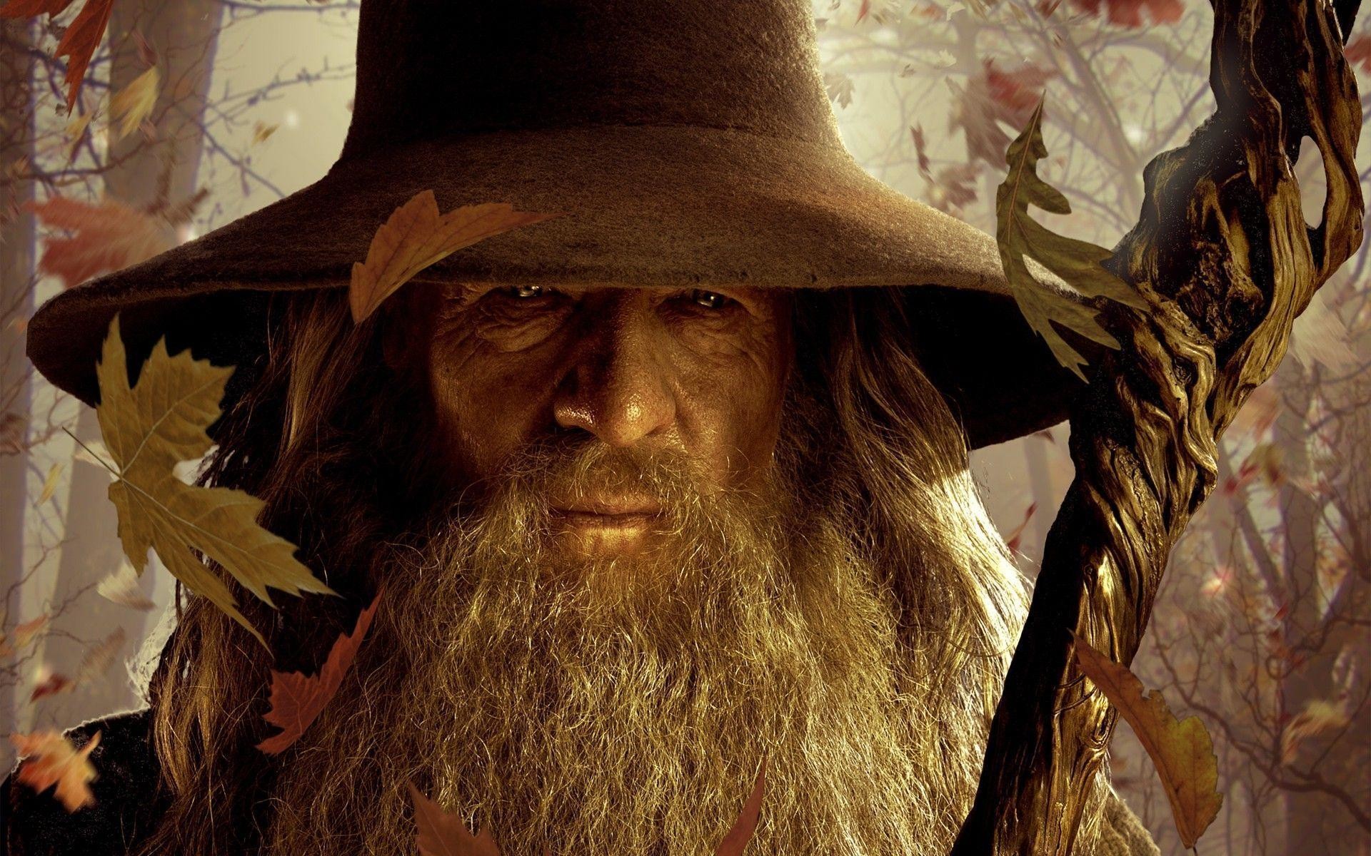 Gandalf, Ian McKellen, Lo Hobbit, Primo piano, 16:10 Full HD, sfondo widescreen