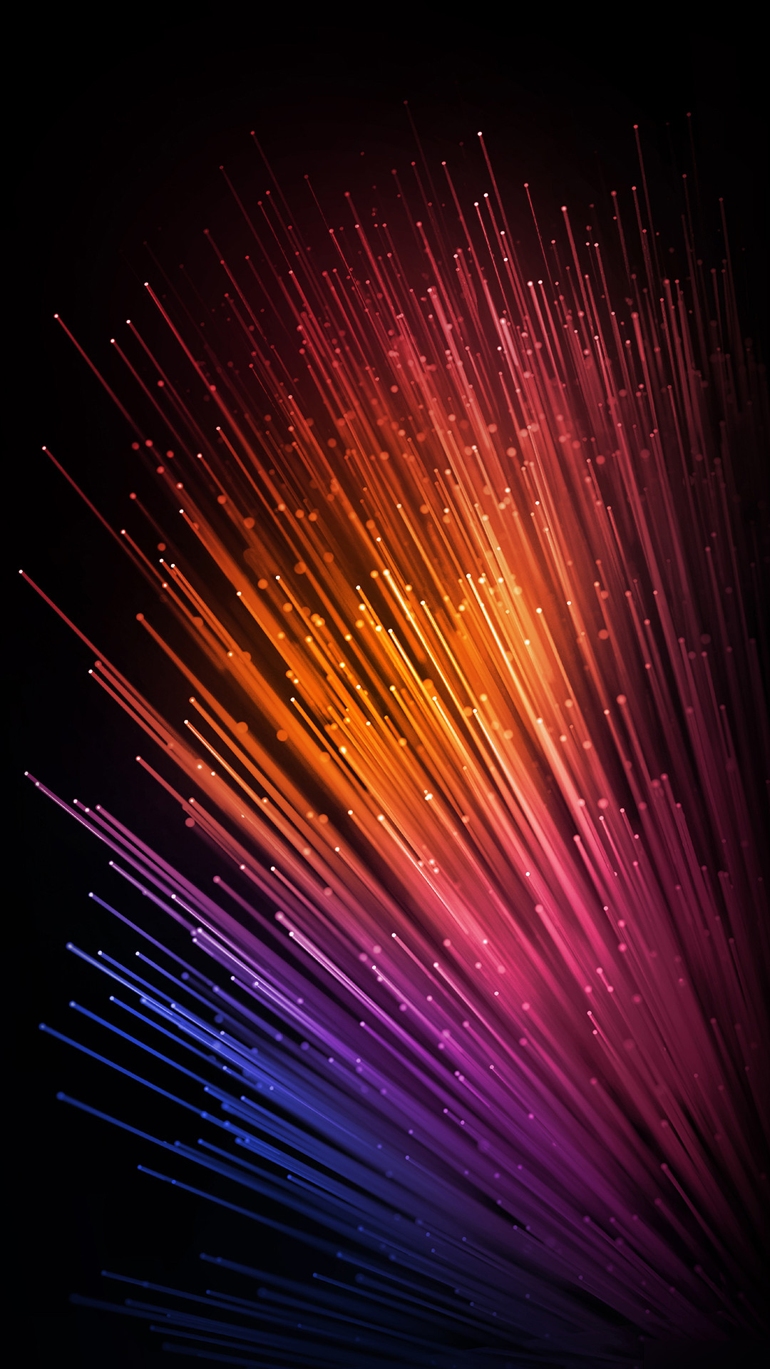Fibra ottica, Colorato, Sfondo nero, Verticale, 1080x1920, schermata di blocco iPhone