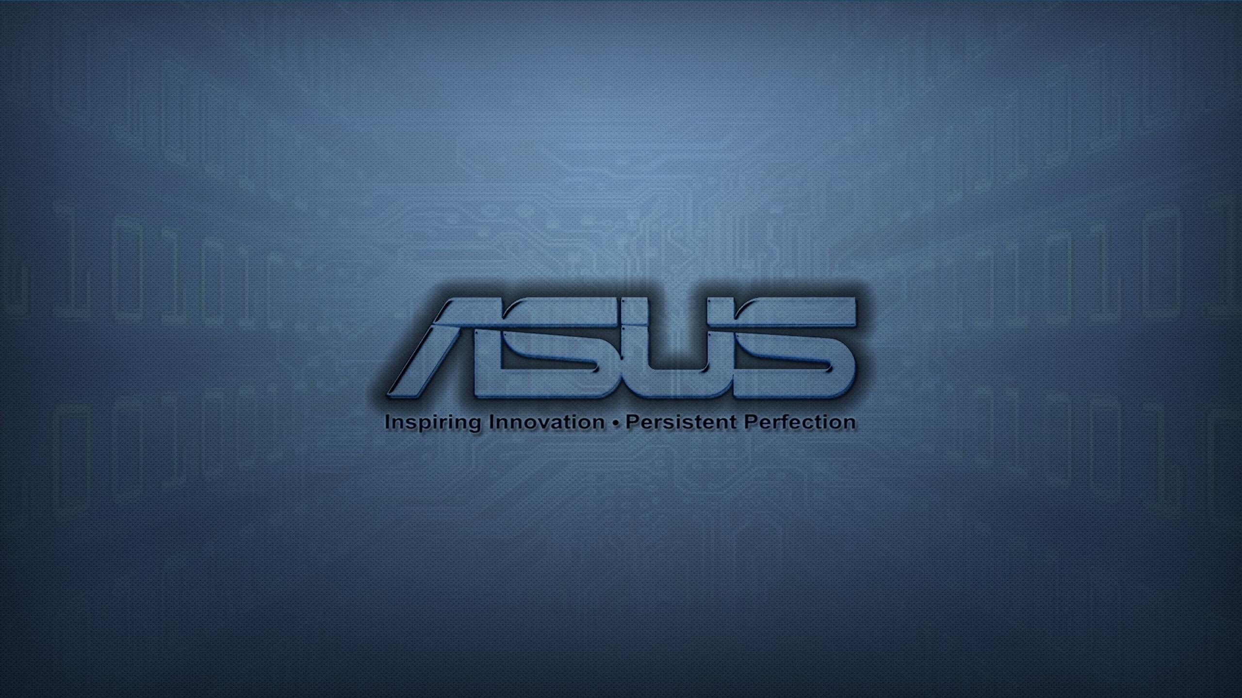 ASUS, Logo, Inspiring Innovation, Sfondo blu, 2K, wallpaper per PC
