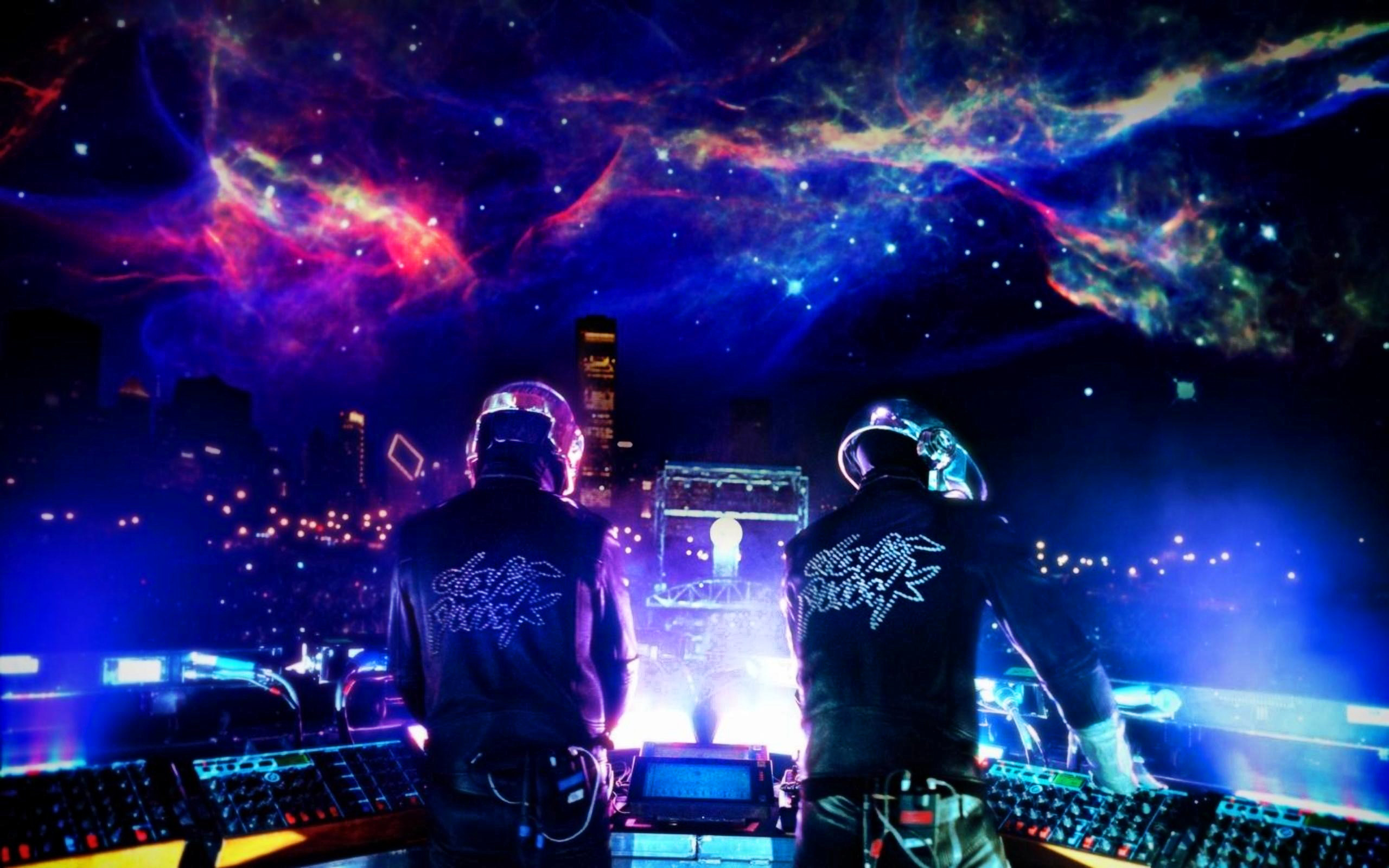 Daft Punk, DJ set, Nebulosa, Concerto, 2K 1600p, sfondo desktop