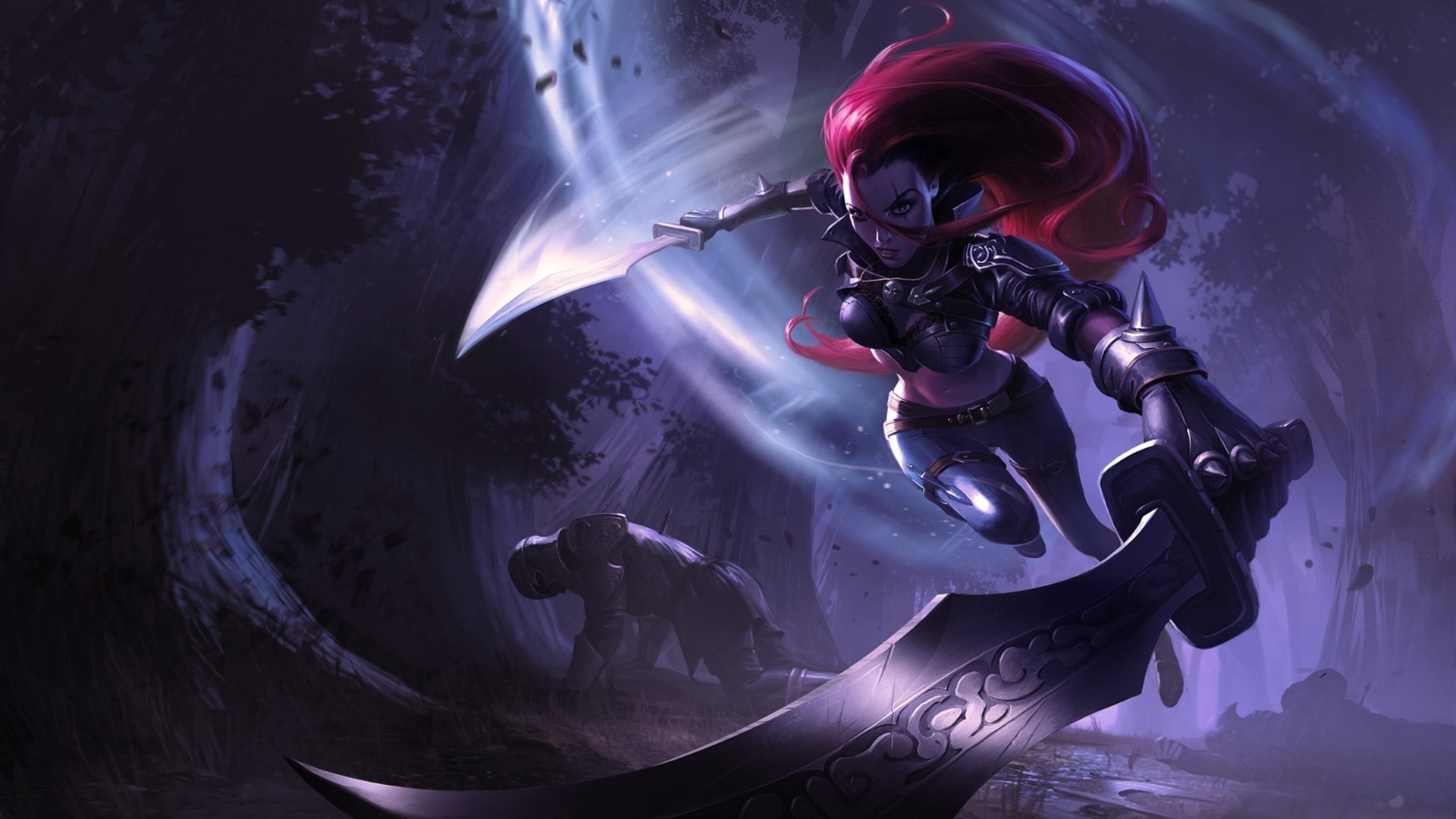 Katarina, League of Legends, Viola, 16:9 Full HD, wallpaper widescreen