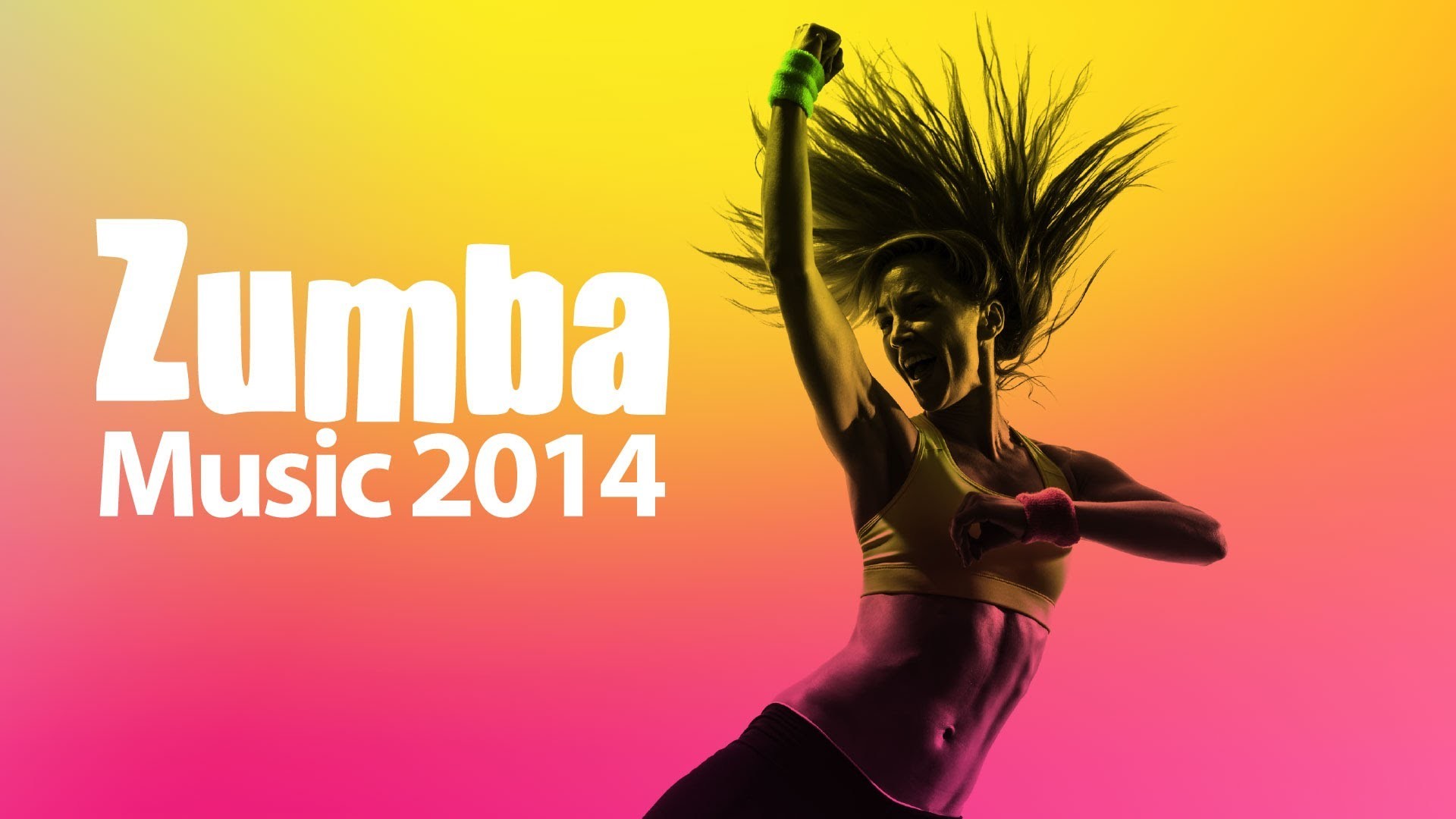 Zumba Music 2014, Ballerina, Silhouette, Giallo e rosa, Full HD, sfondo Windows 11
